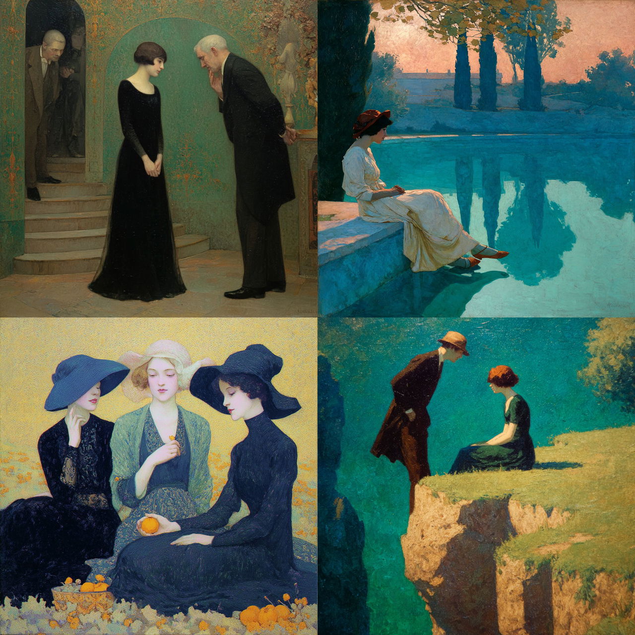 Alphonse Osbert style, Midjourney V7, render 1 of 4