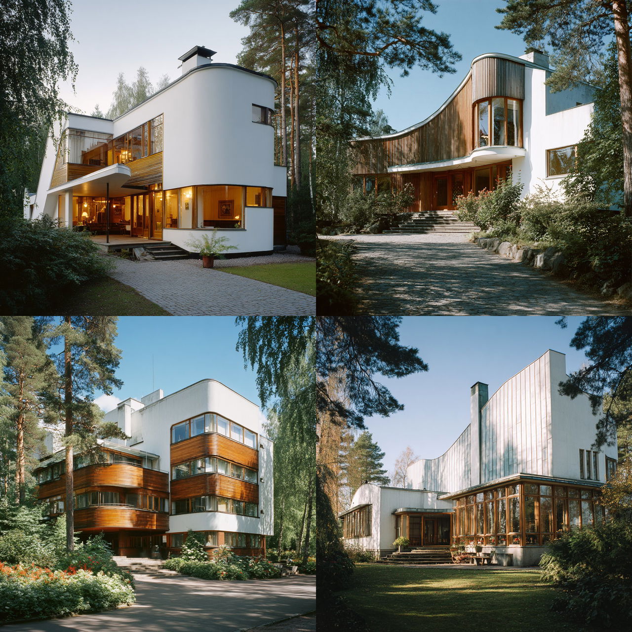 Alvar Aalto style, Midjourney V7, render 1 of 4