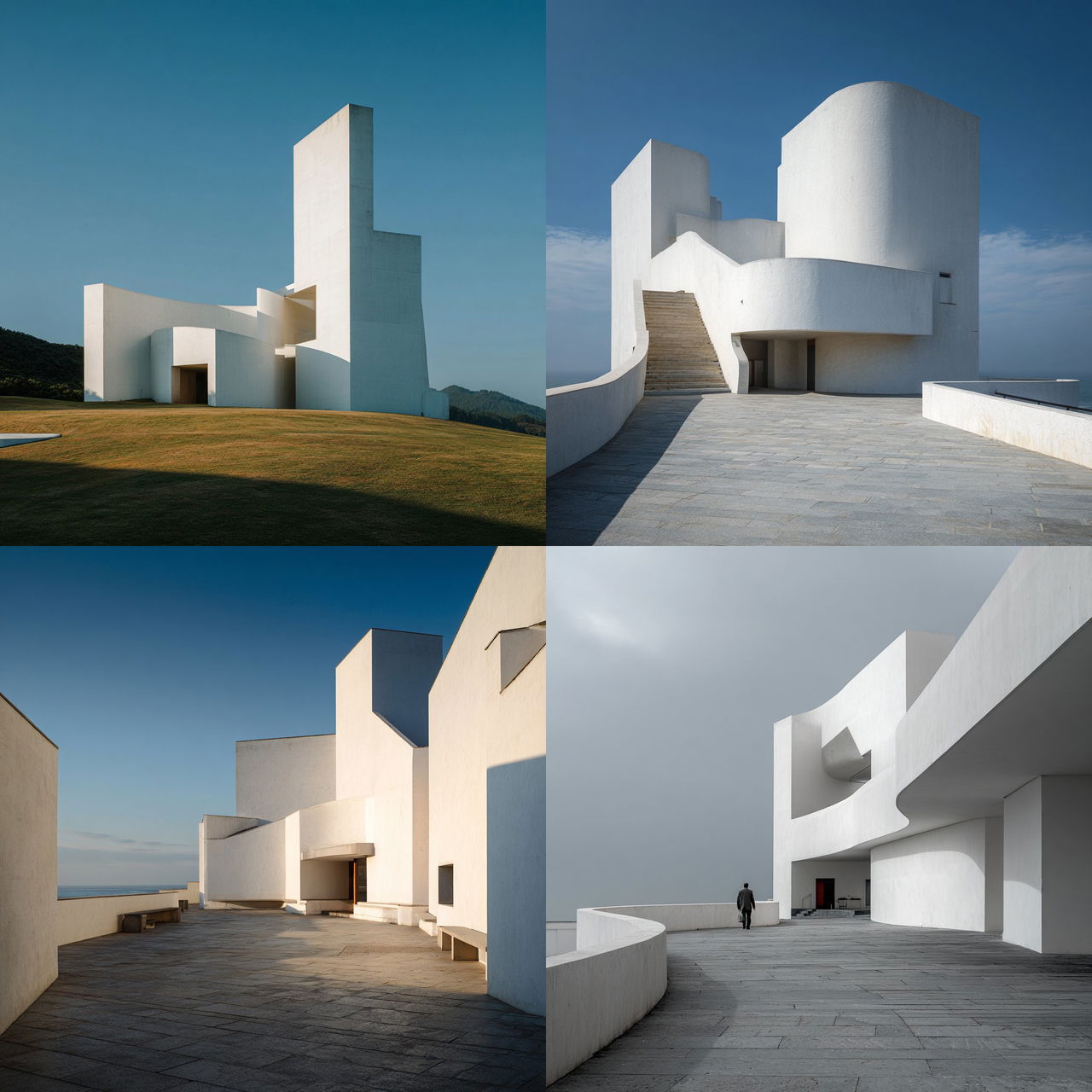 Alvaro Siza style, Midjourney V7, render 1 of 4
