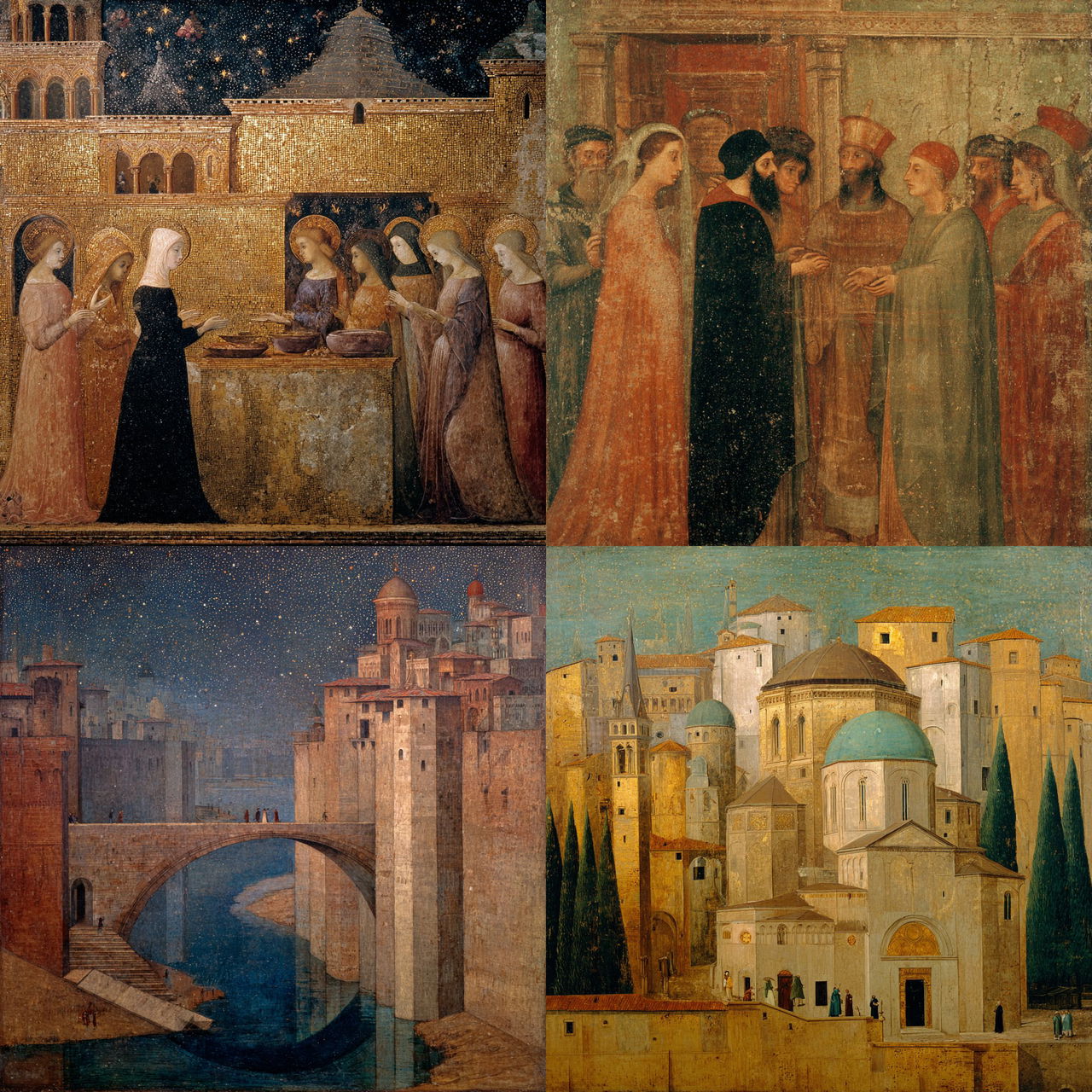 Ambrogio Lorenzetti style, Midjourney V7, render 1 of 4