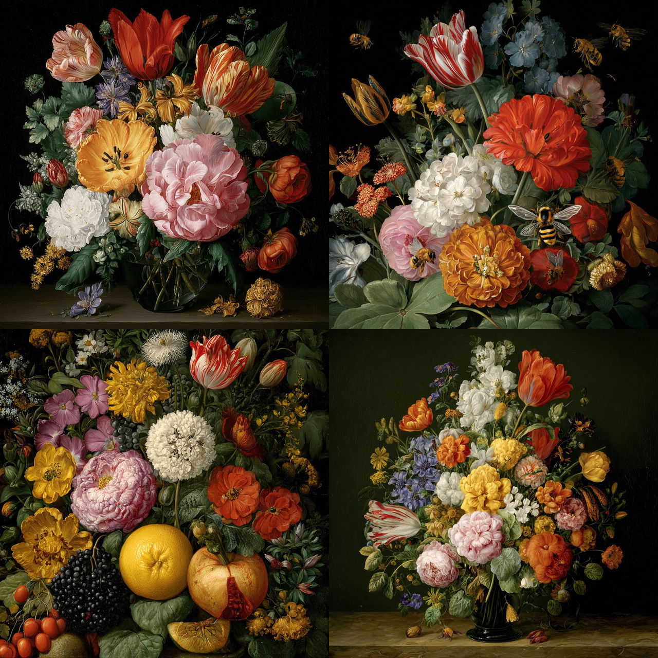 Ambrosius Bosschaert style, Midjourney V7, render 1 of 4