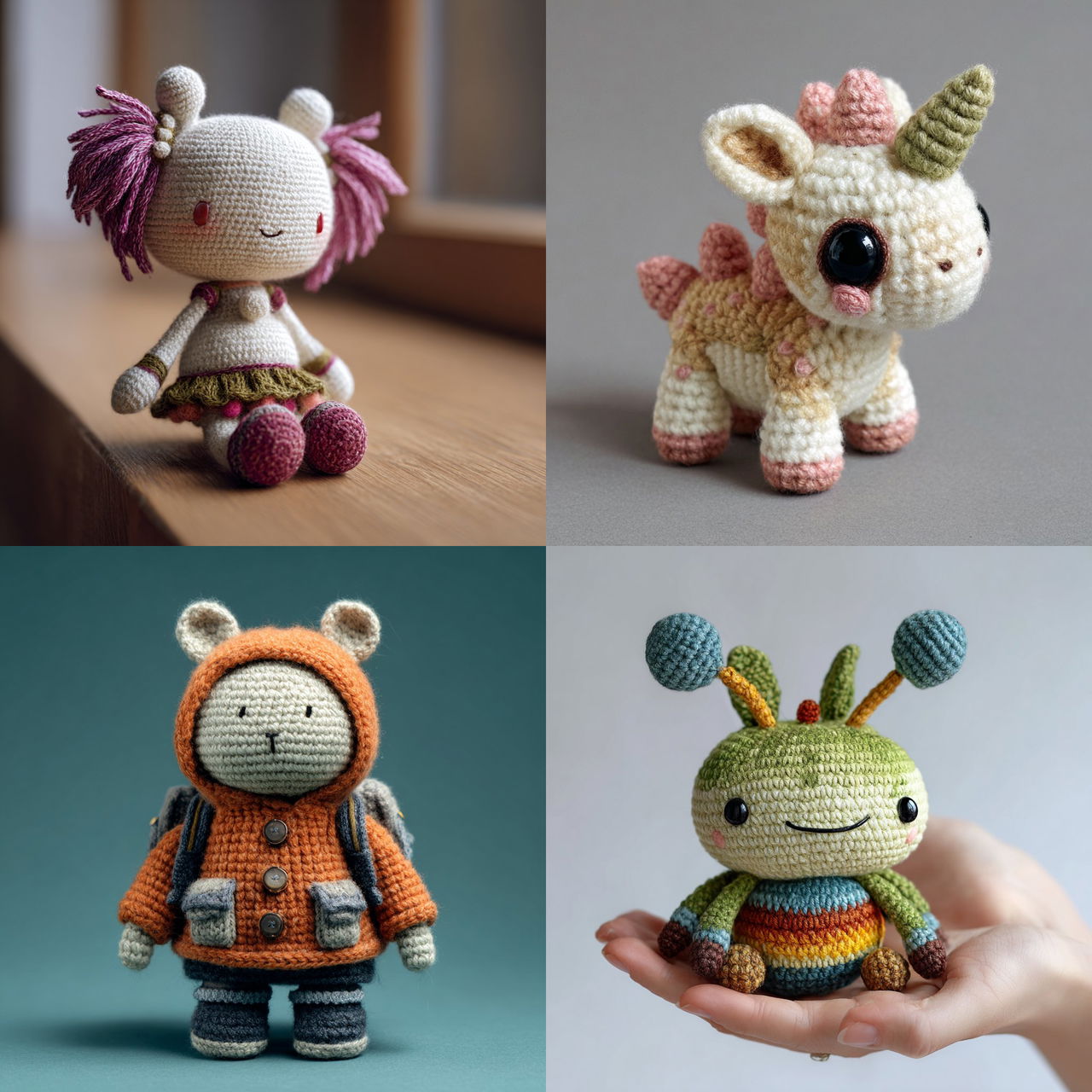 Amigurumi style, Midjourney V7, render 1 of 4
