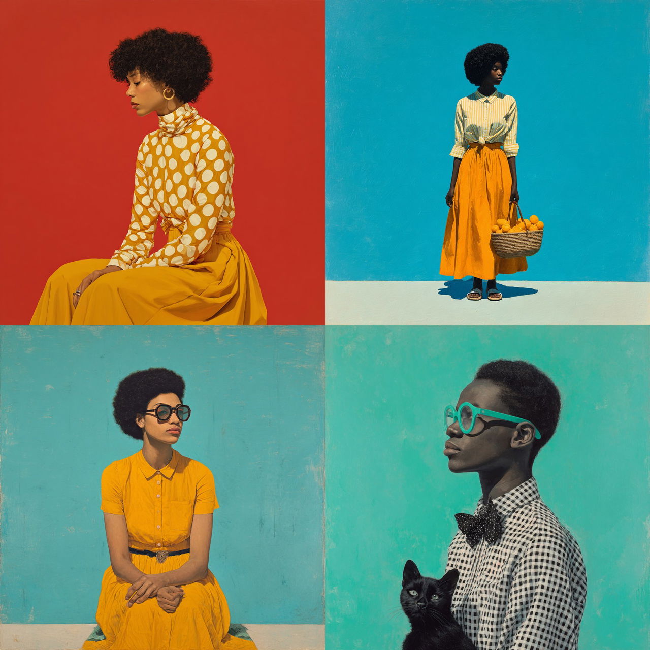 Amy Sherald style, Midjourney V7, render 1 of 4