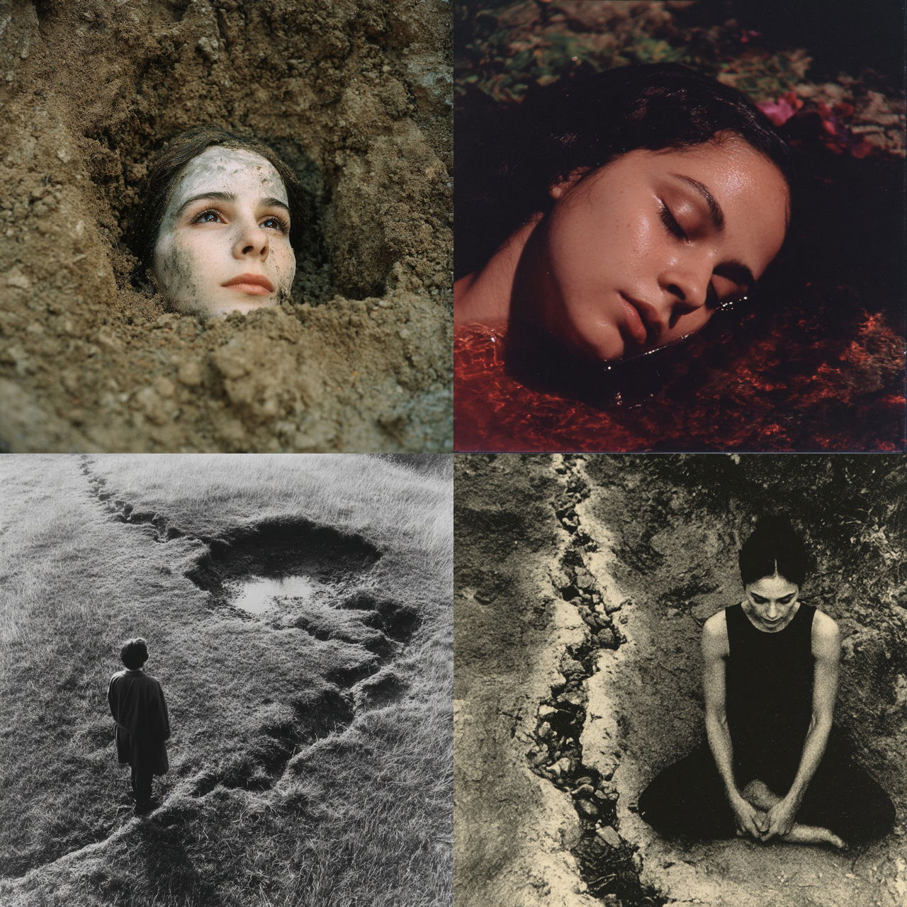 Ana Mendieta style, Midjourney V7, render 1 of 4