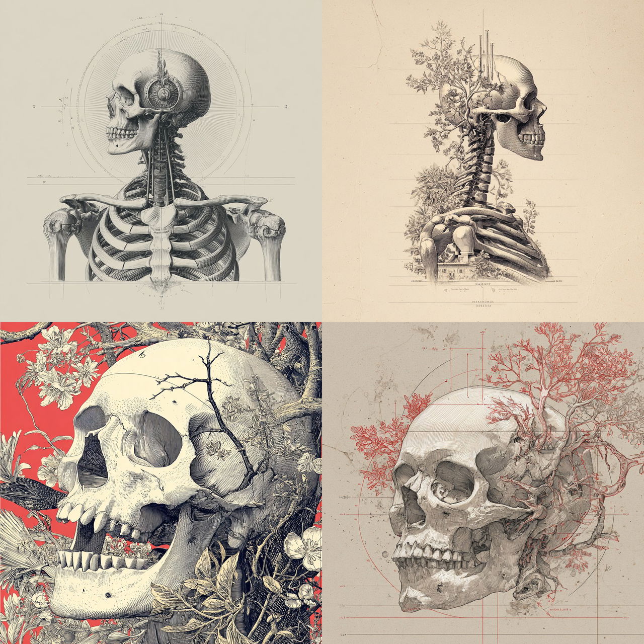 Anatomical illustration style, Midjourney V7, render 1 of 4