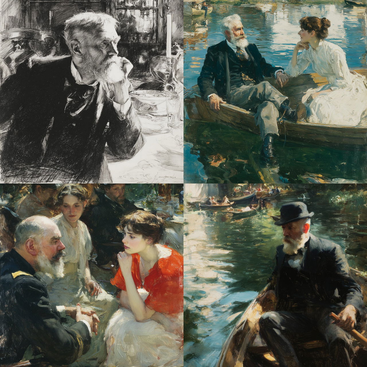 Anders Zorn style, Midjourney V7, render 1 of 4