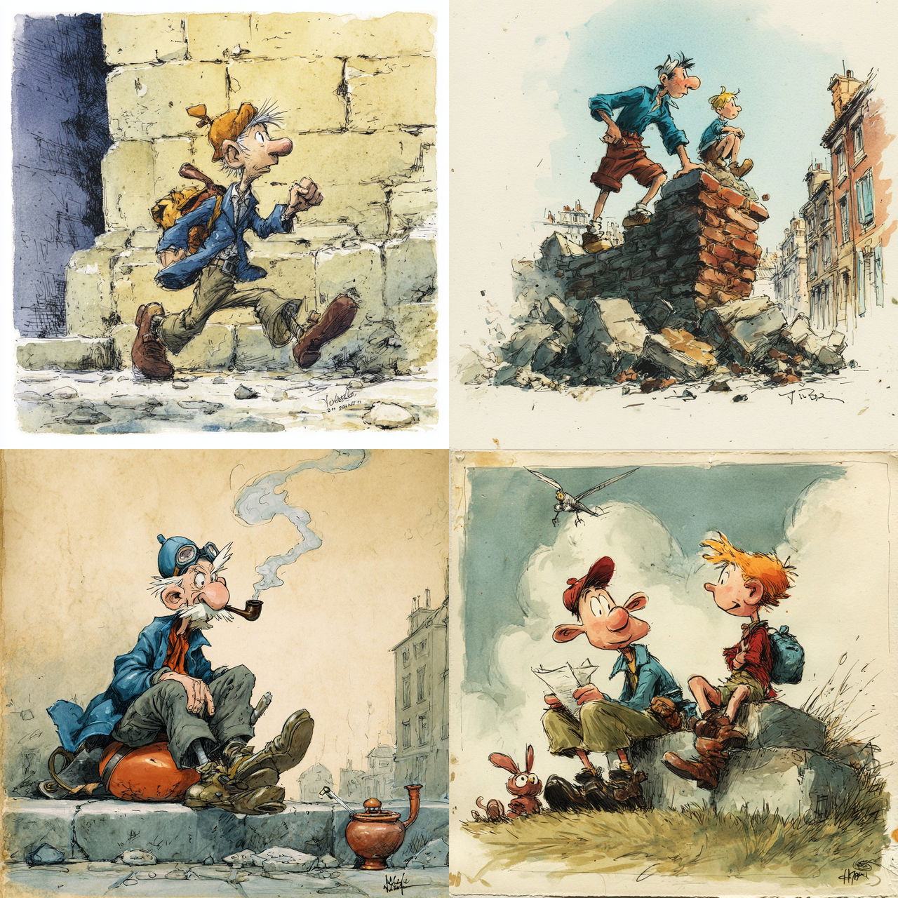 André Franquin style, Midjourney V7, render 1 of 4