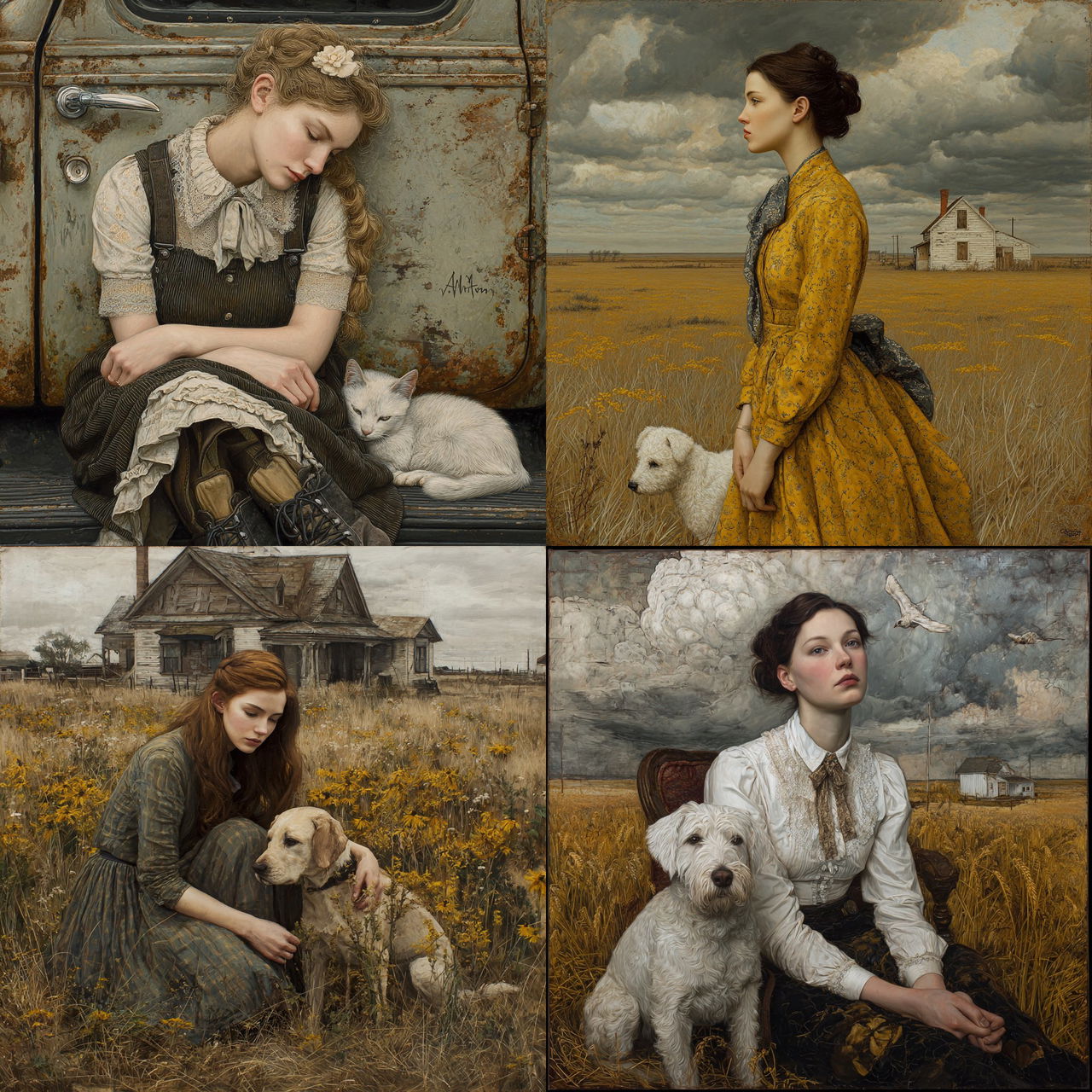 Andrea Kowch style, Midjourney V7, render 1 of 4