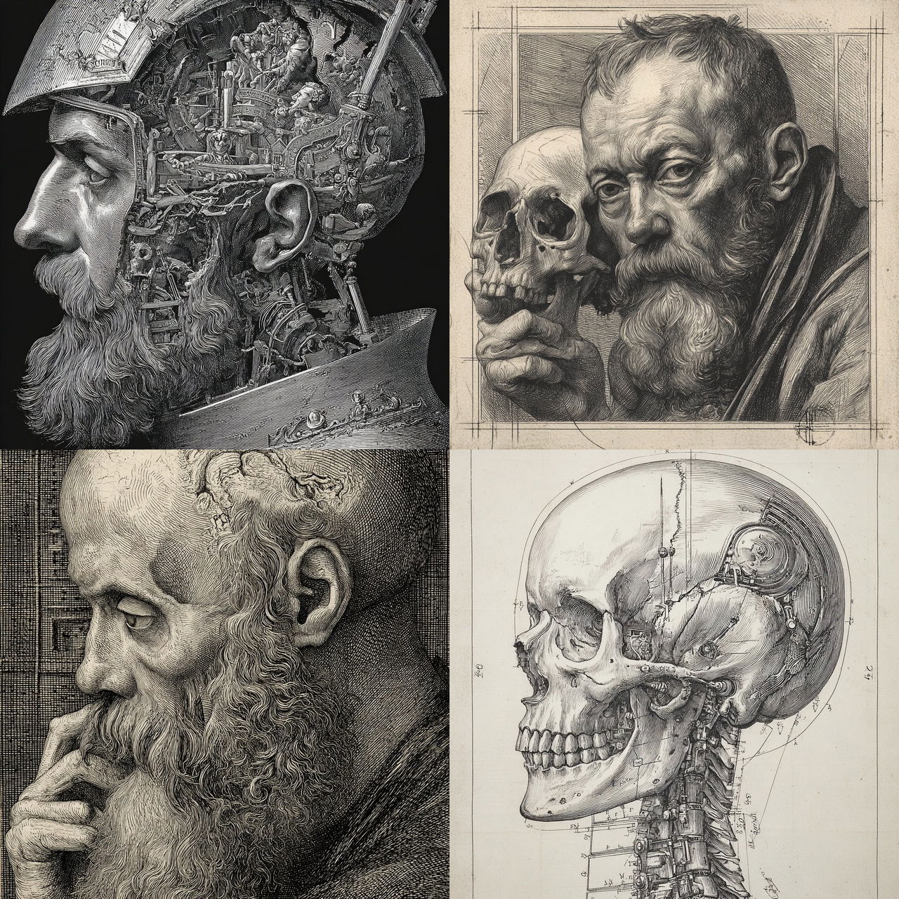 Andreas Vesalius style, Midjourney V7, render 1 of 4