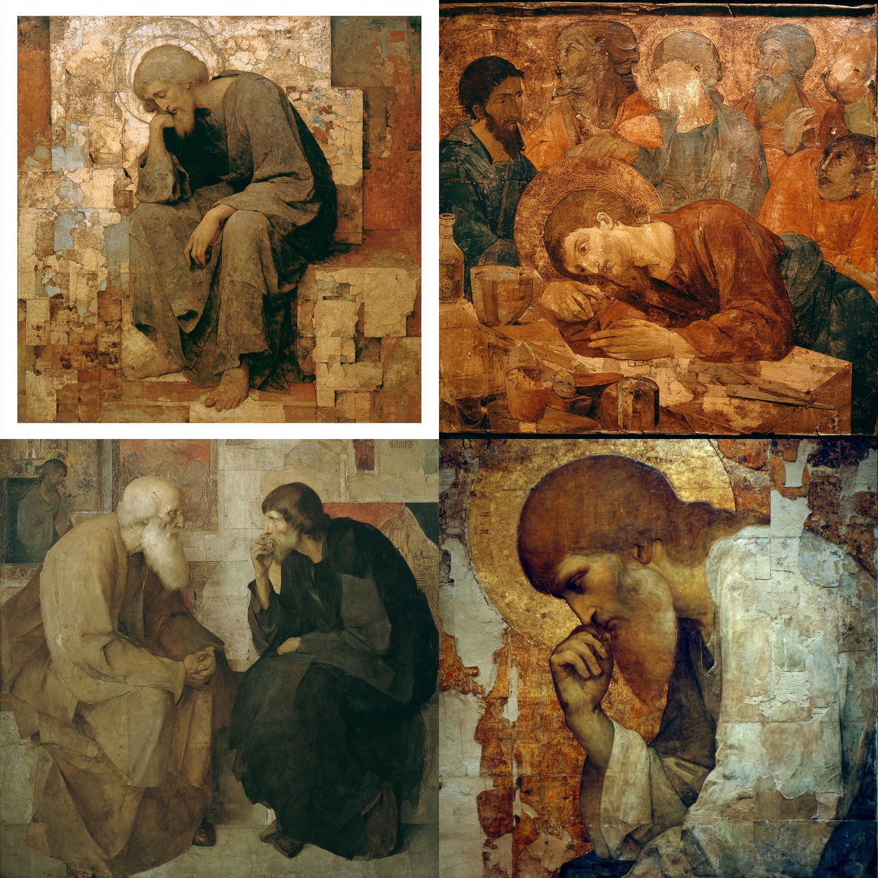 Andrei Rublev style, Midjourney V7, render 1 of 4