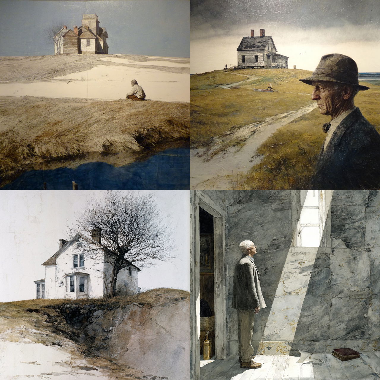 Andrew Wyeth style, Midjourney V7, render 1 of 4