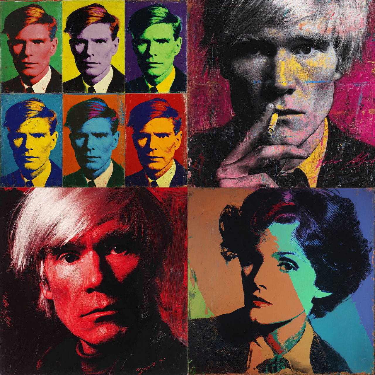Andy Warhol style, Midjourney V7, render 1 of 4