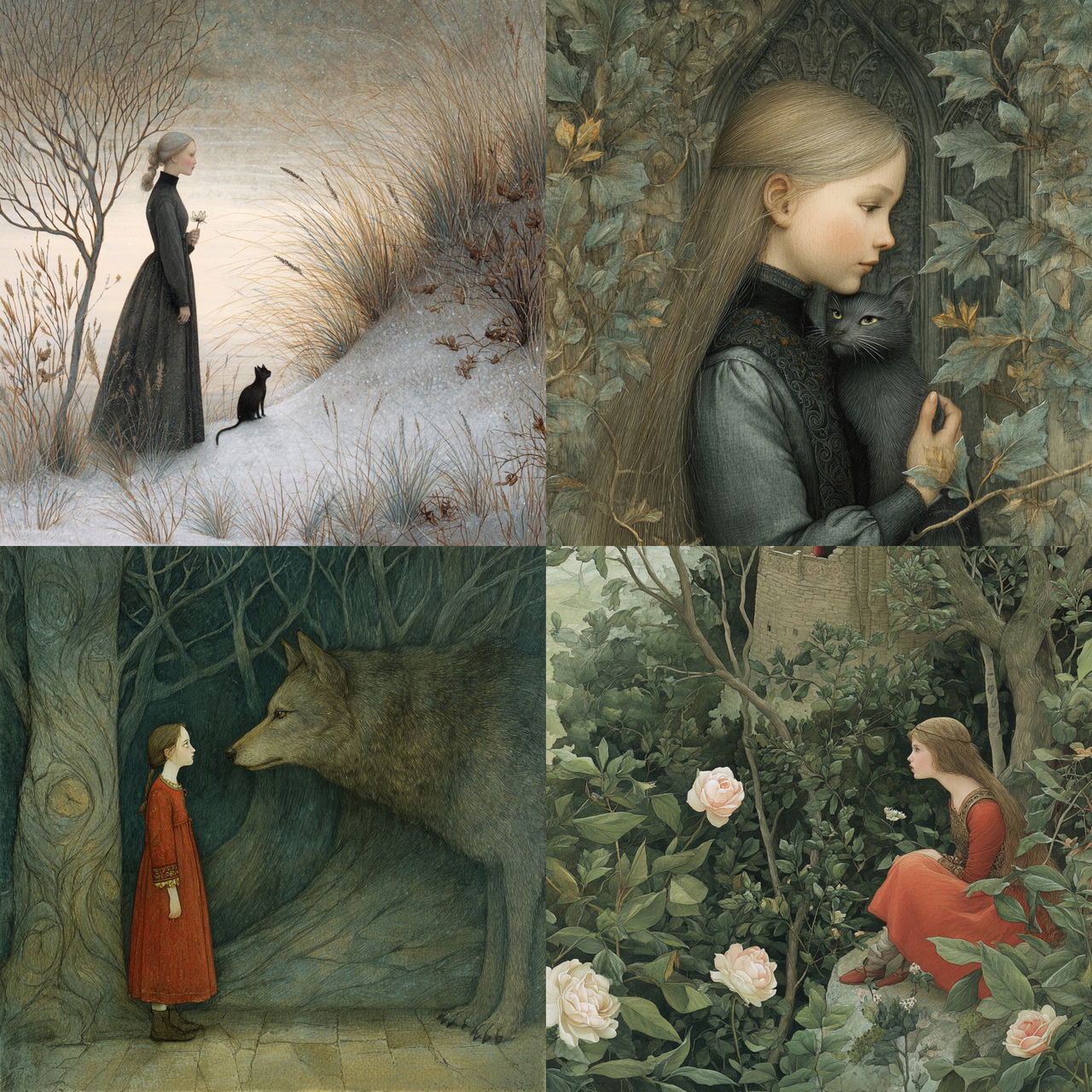 Angela Barrett style, Midjourney V7, render 1 of 4