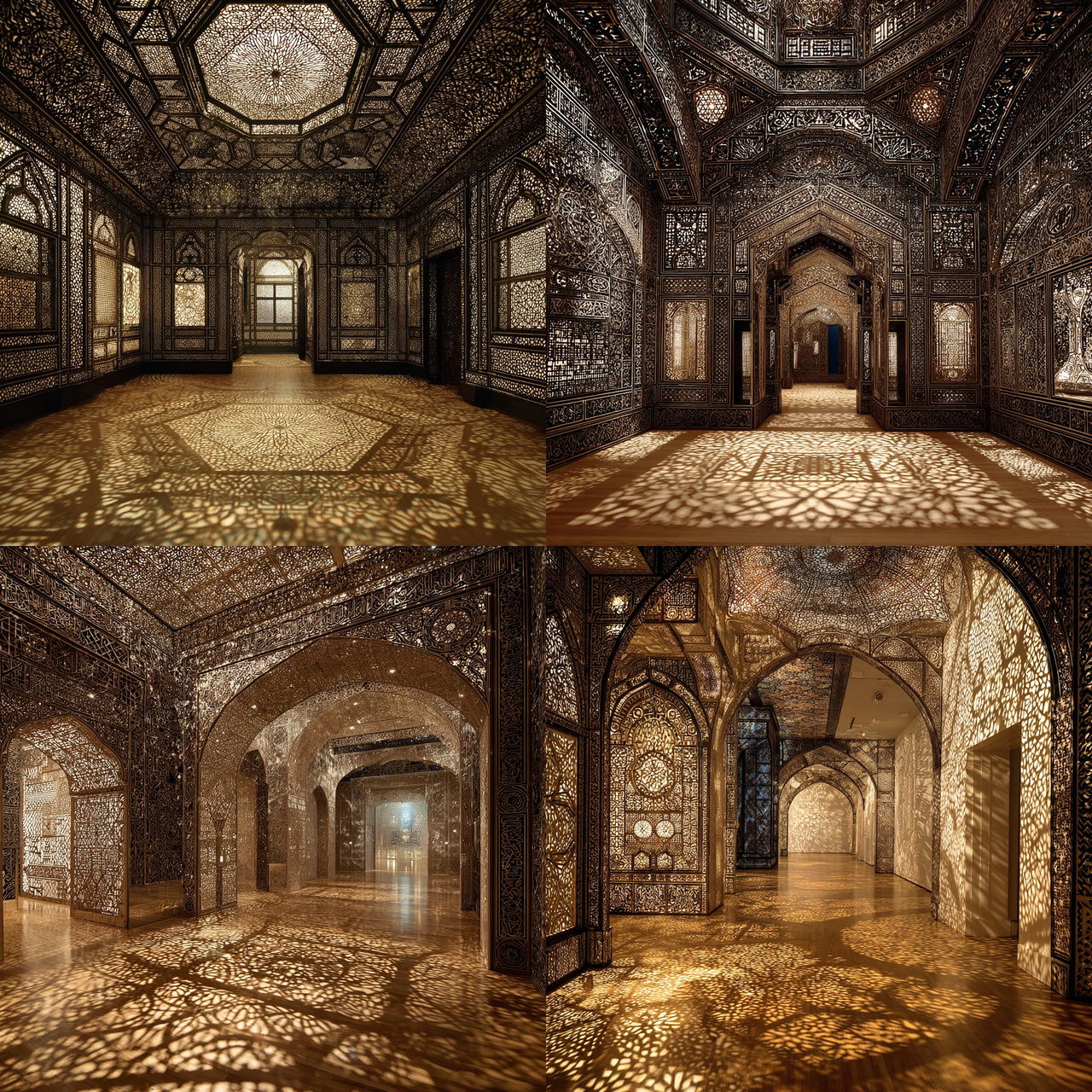 Anila Quayyum Agha style, Midjourney V7, render 1 of 4