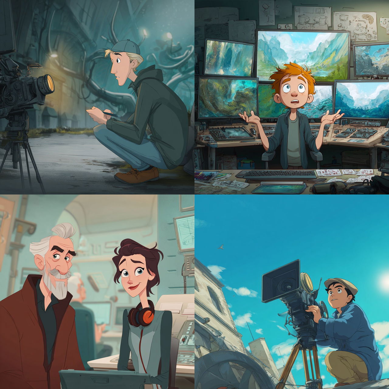 Animation style, Midjourney V7, render 1 of 4