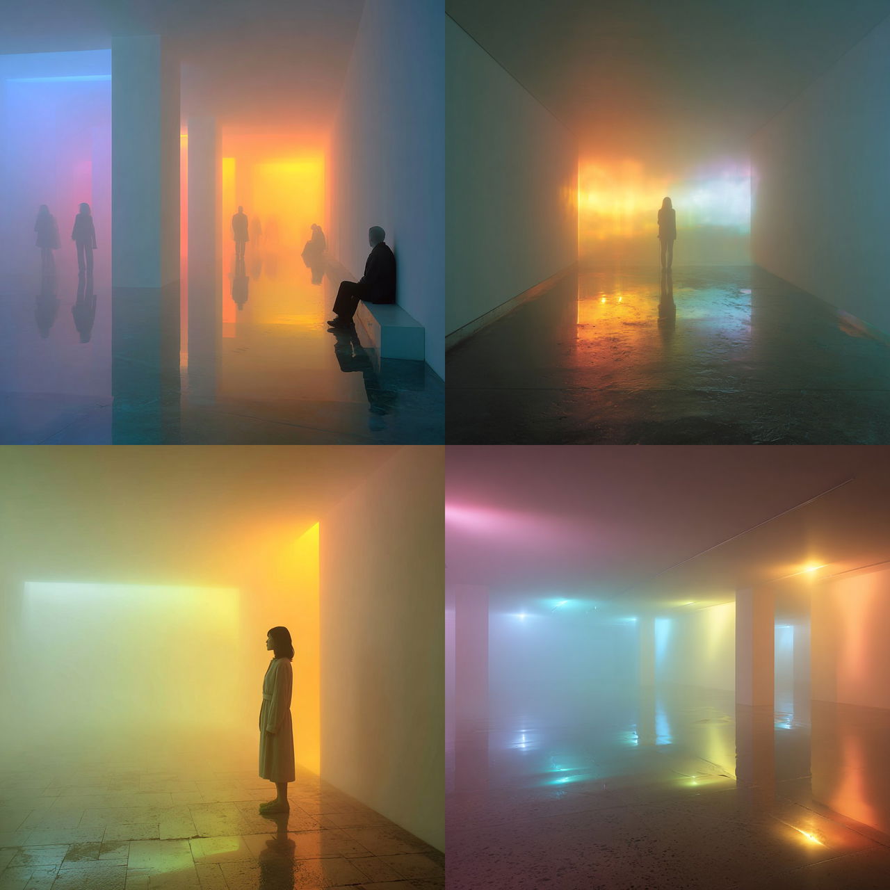 Ann Veronica Janssens style, Midjourney V7, render 1 of 4