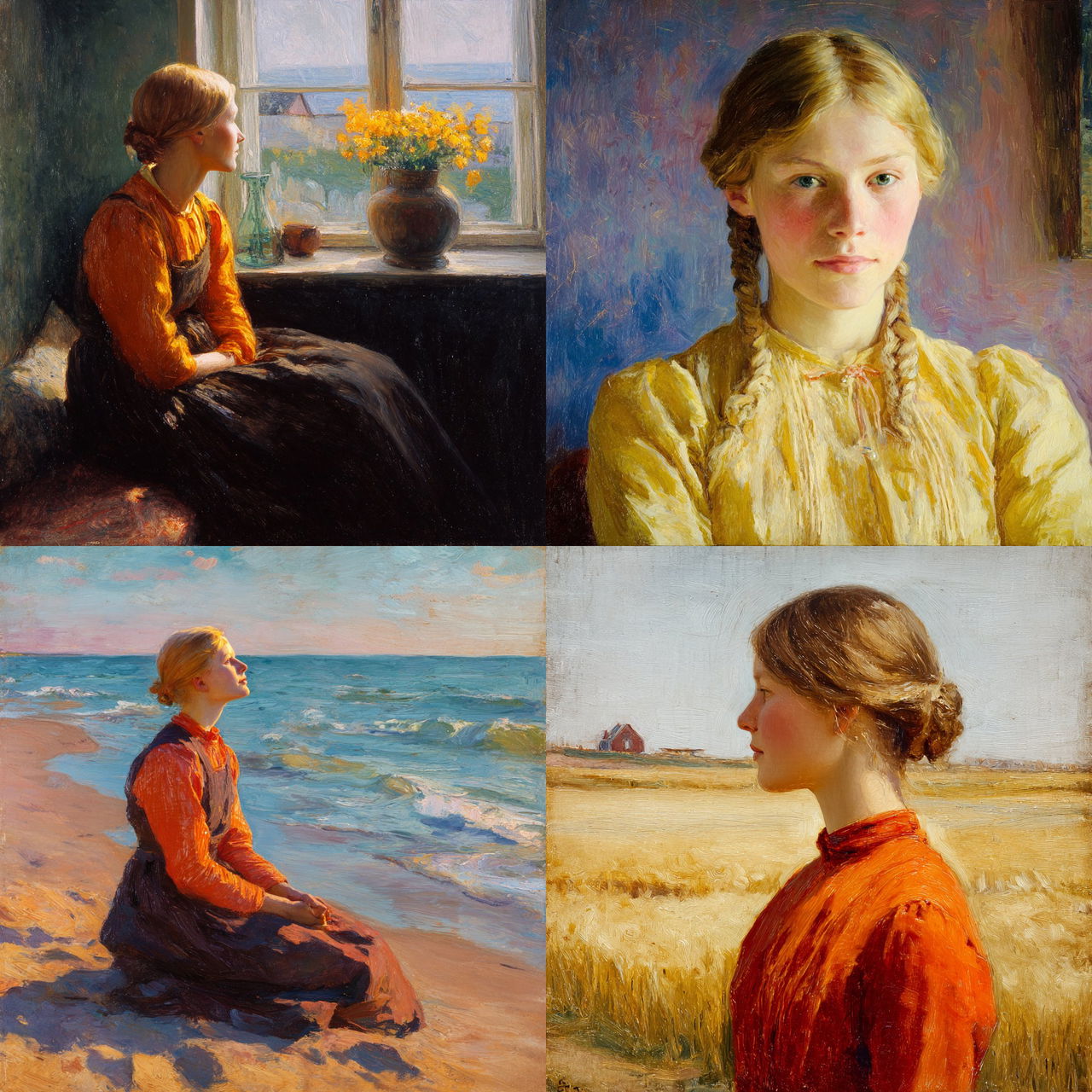Anna Ancher style, Midjourney V7, render 1 of 4