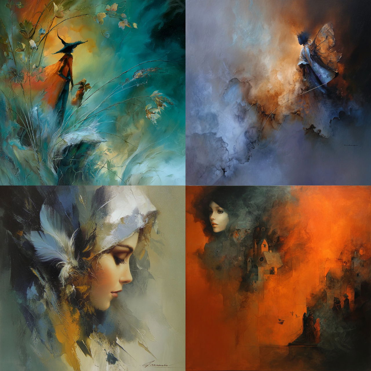 Anne Bachelier style, Midjourney V7, render 1 of 4