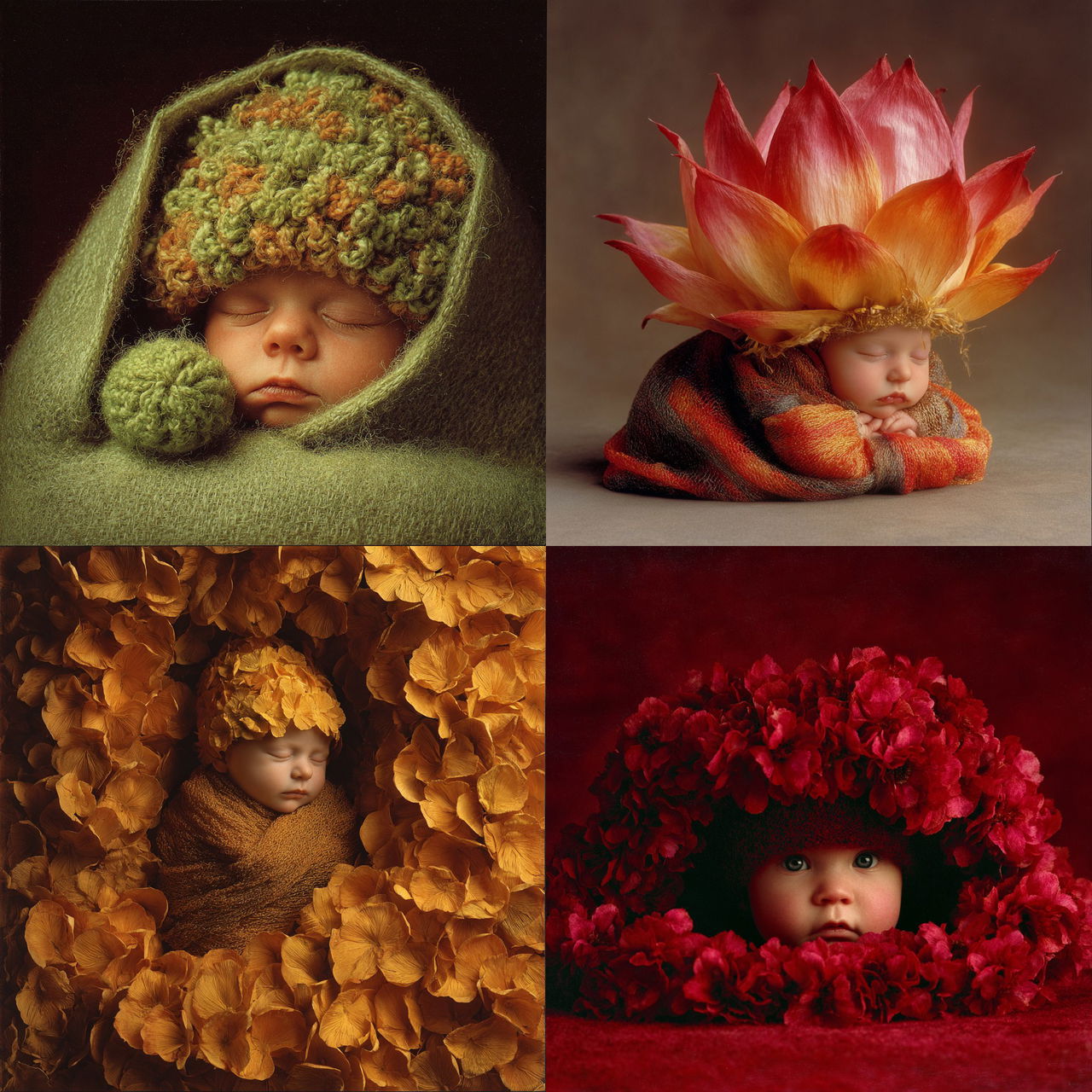 Anne Geddes style, Midjourney V7, render 1 of 4