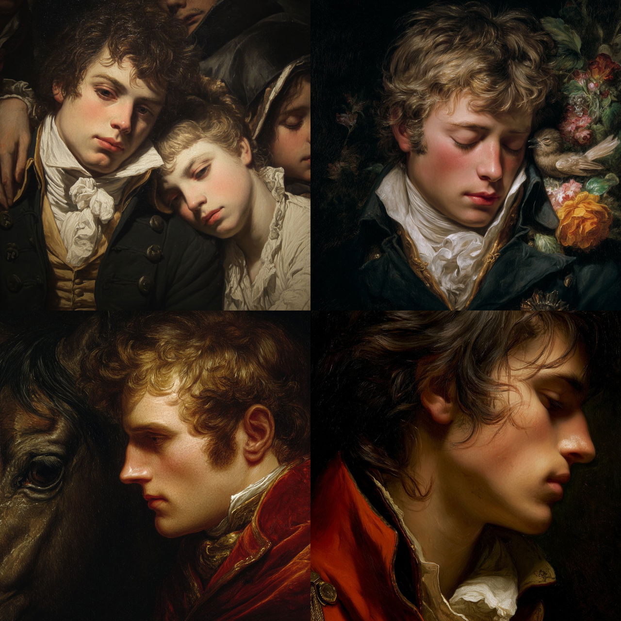 Anne-Louis Girodet style, Midjourney V7, render 1 of 4