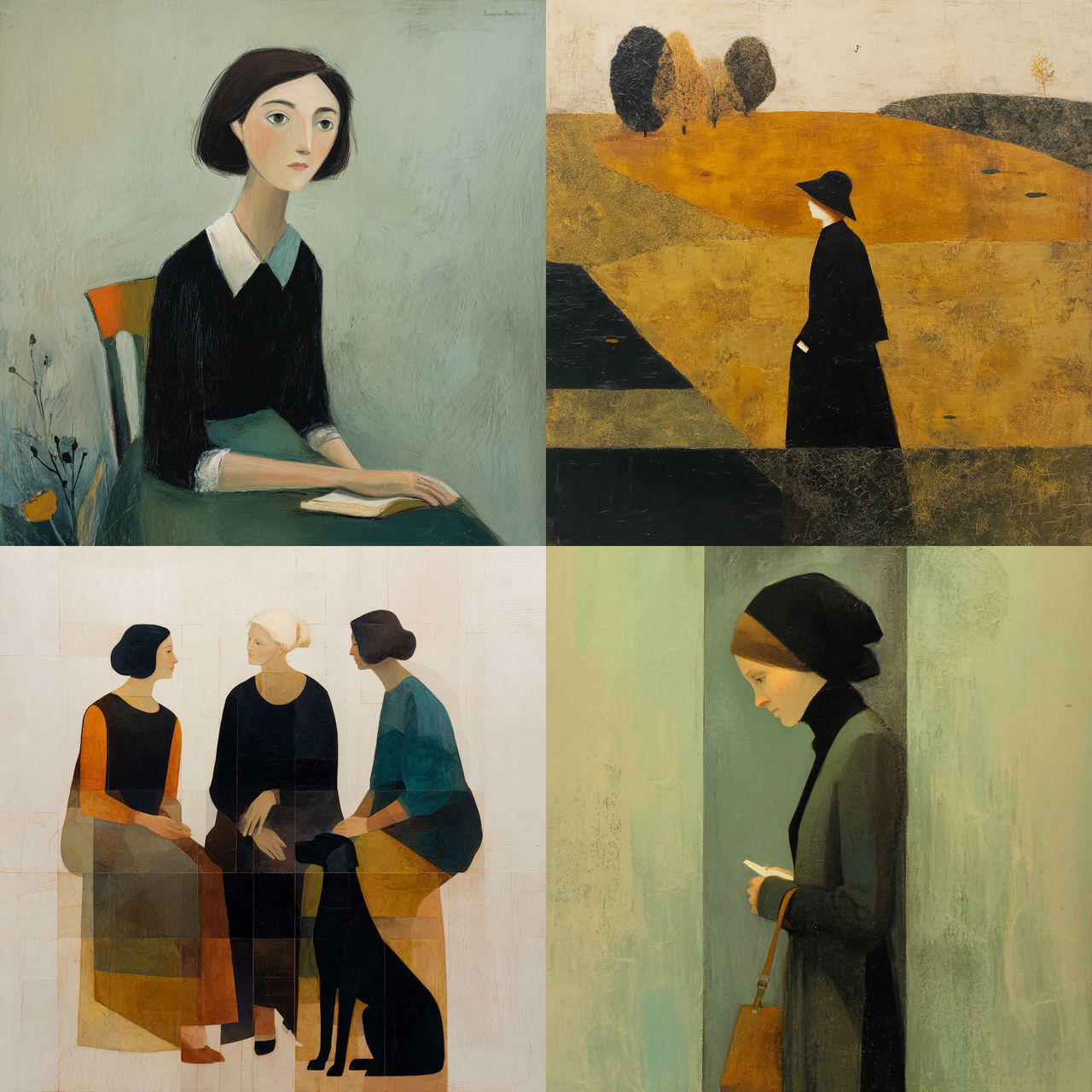 Anne Rothenstein style, Midjourney V7, render 1 of 4