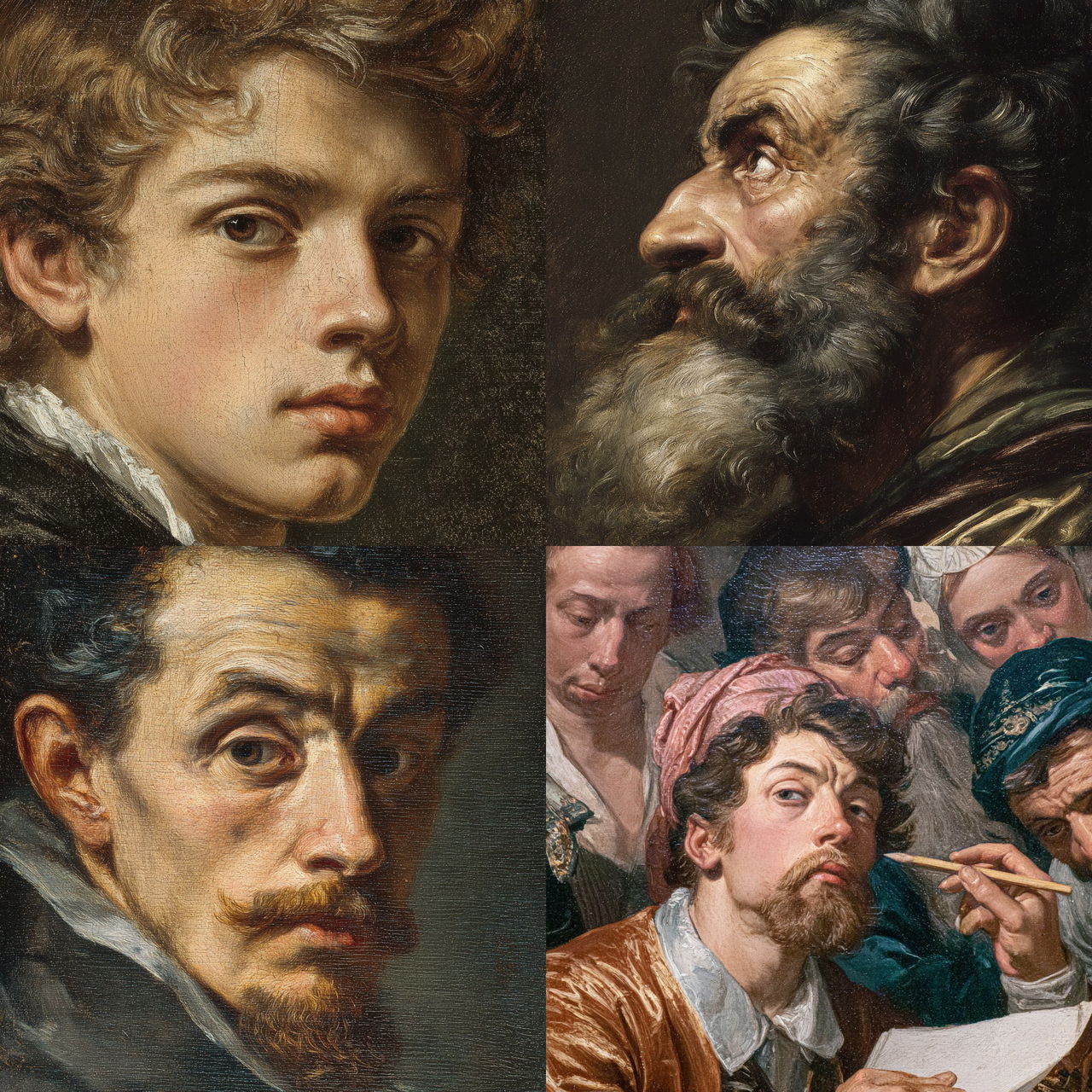 Annibale Carracci style, Midjourney V7, render 1 of 4