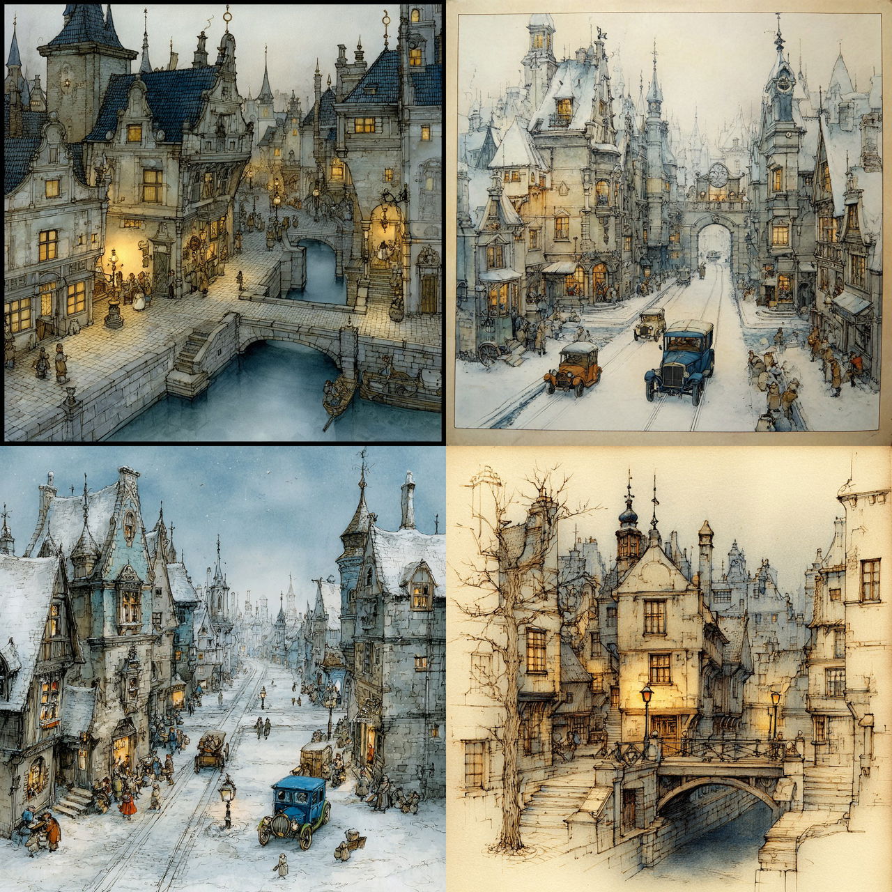 Anton Pieck style, Midjourney V7, render 1 of 4