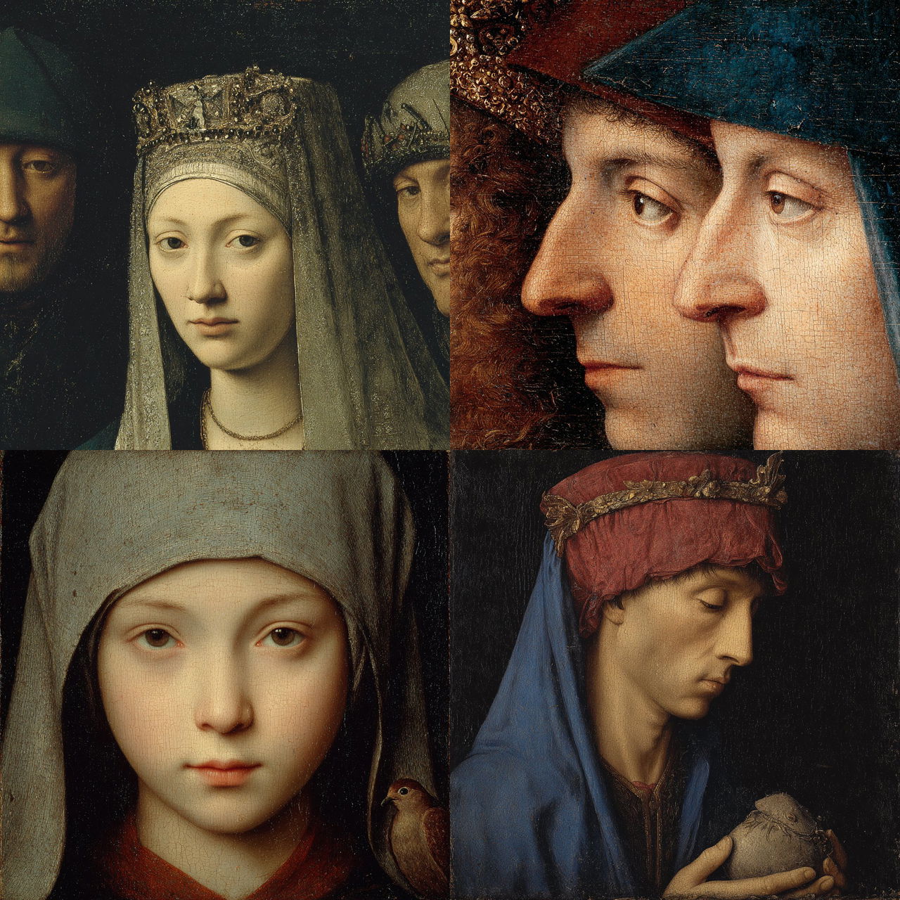 Antonello da Messina style, Midjourney V7, render 1 of 4