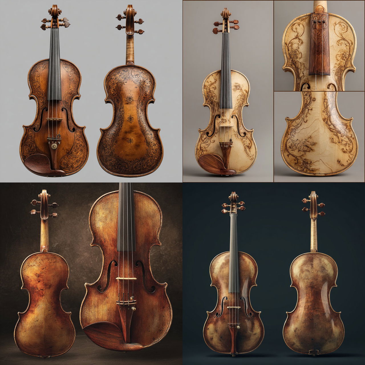 Antonio Stradivari style, Midjourney V7, render 1 of 4