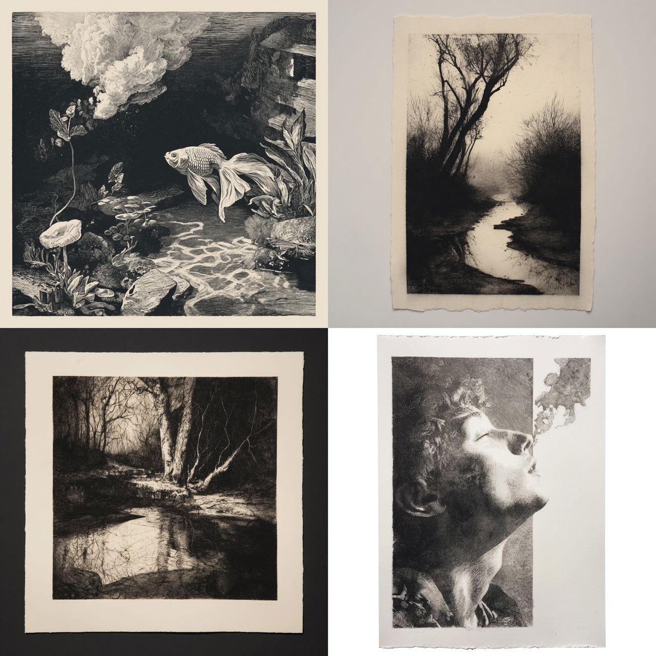 Aquatint print style, Midjourney V7, render 1 of 4