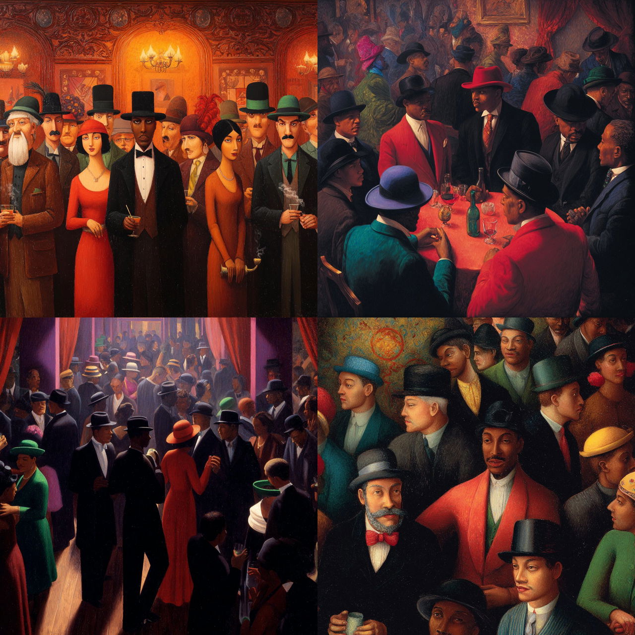 Archibald Motley style, Midjourney V7, render 1 of 4