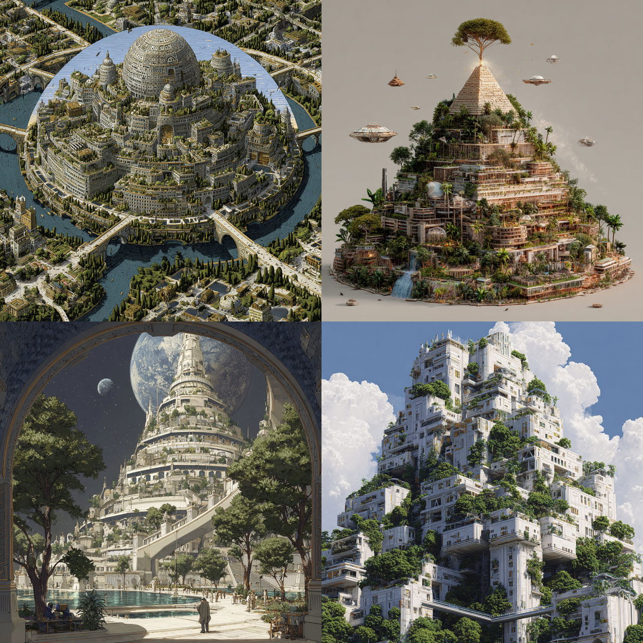 Arcology style, Midjourney V7, render 1 of 4