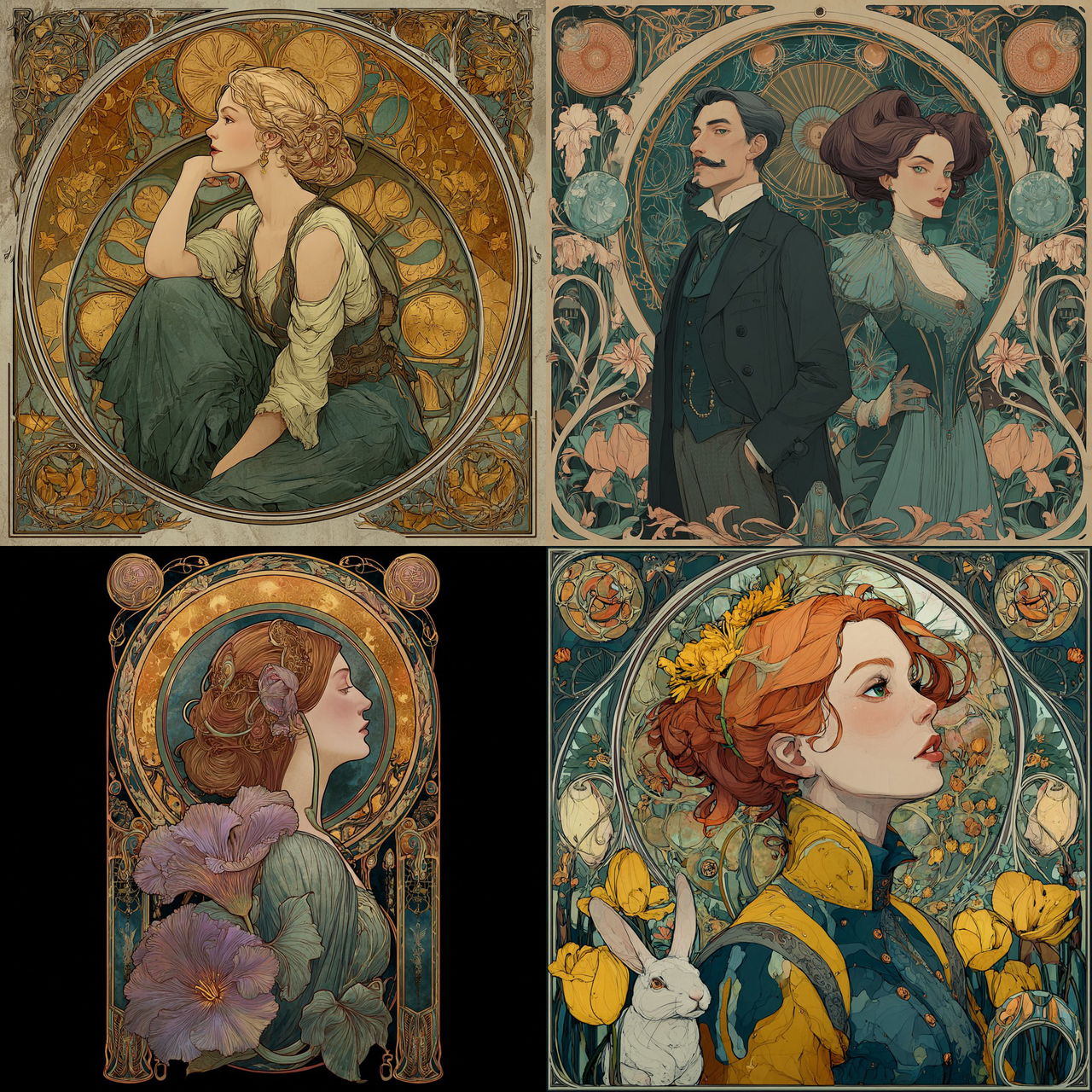 Art Nouveau style, Midjourney V7, render 1 of 4