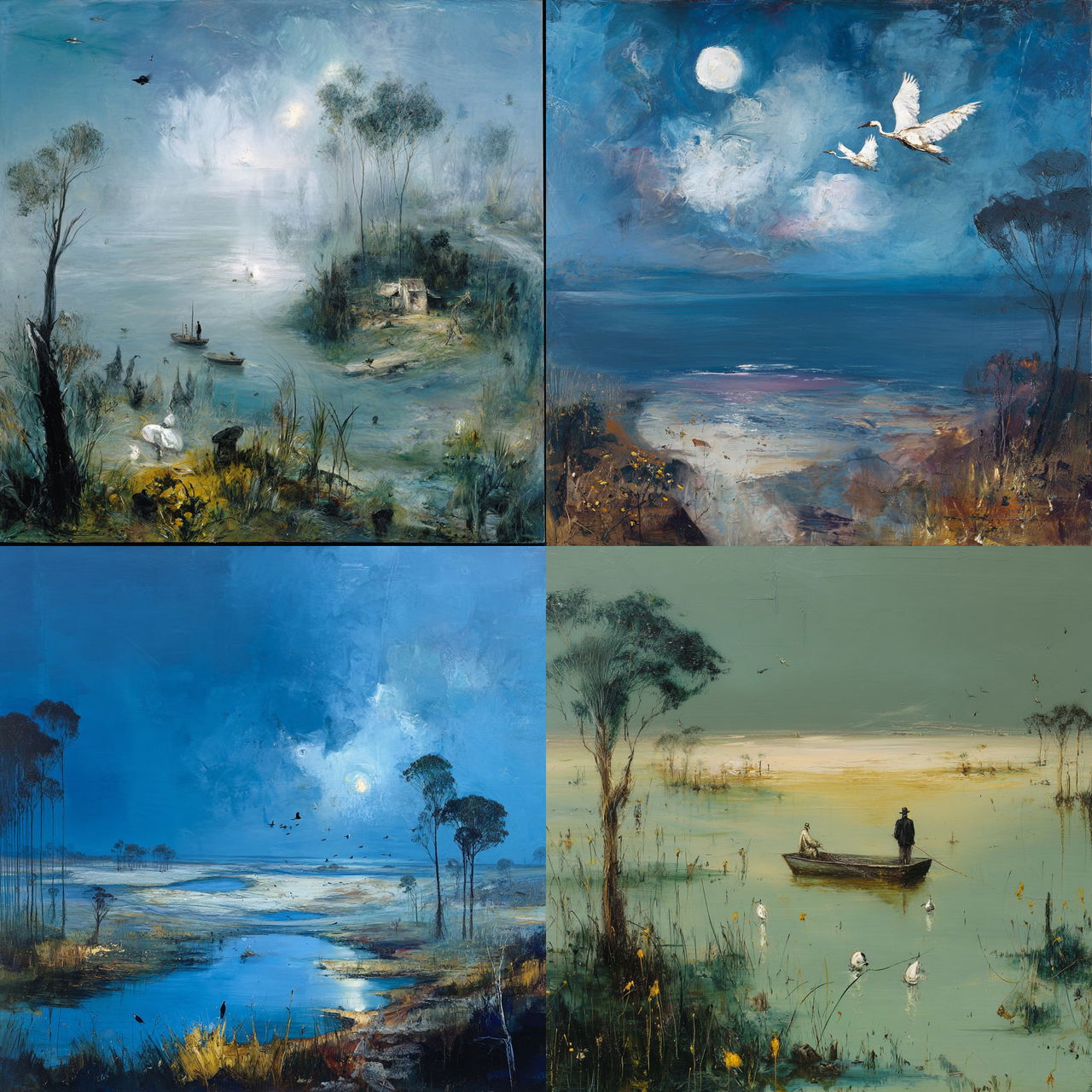 Arthur Boyd style, Midjourney V7, render 1 of 4