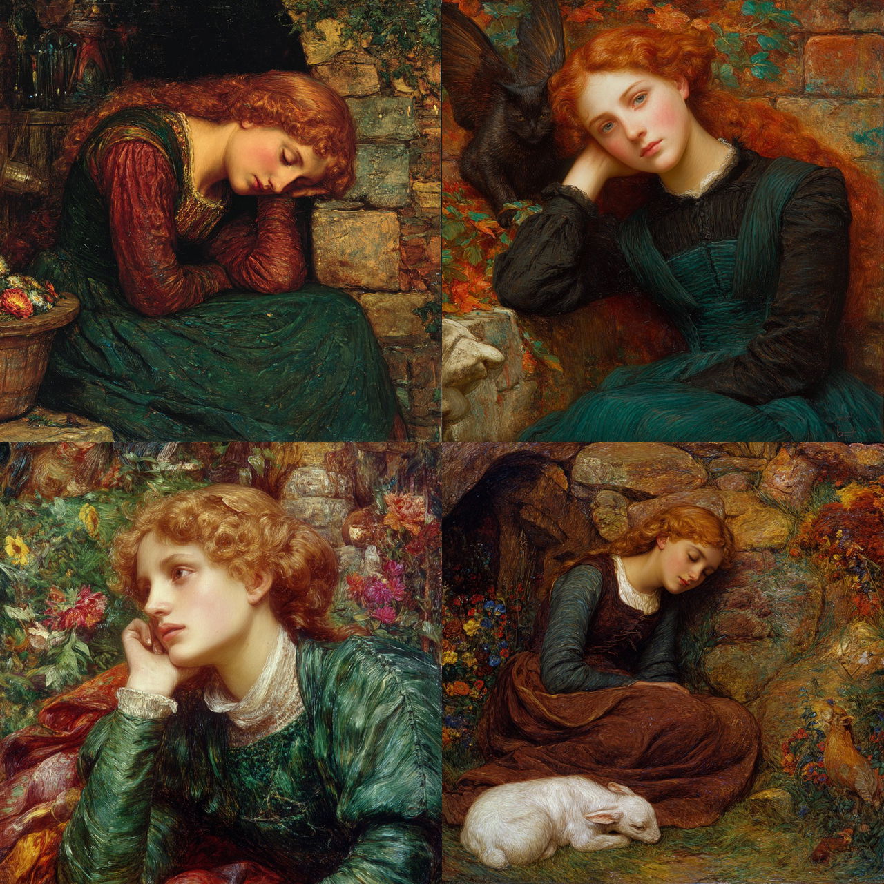 Arthur Hughes style, Midjourney V7, render 1 of 4