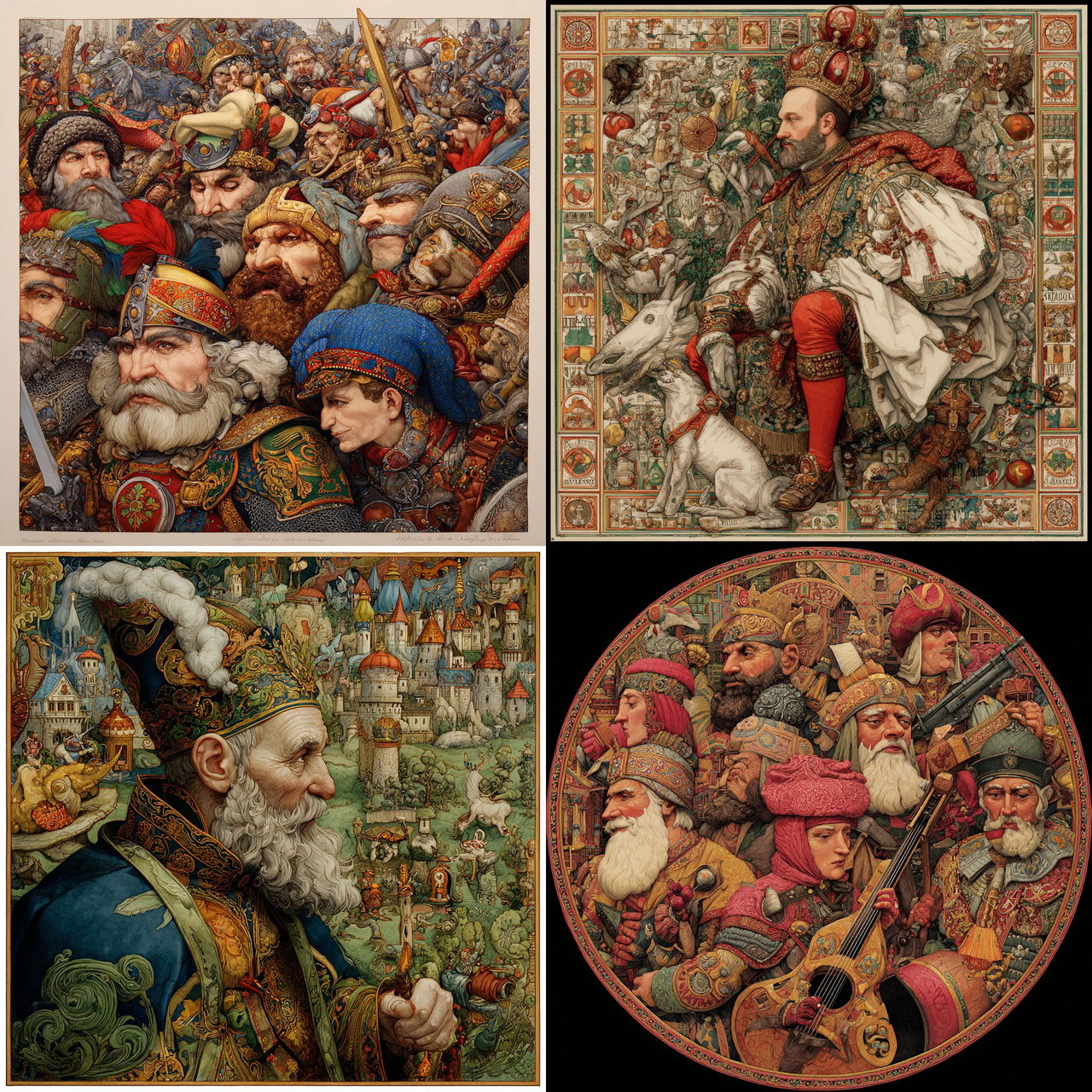 Arthur Szyk style, Midjourney V7, render 1 of 4
