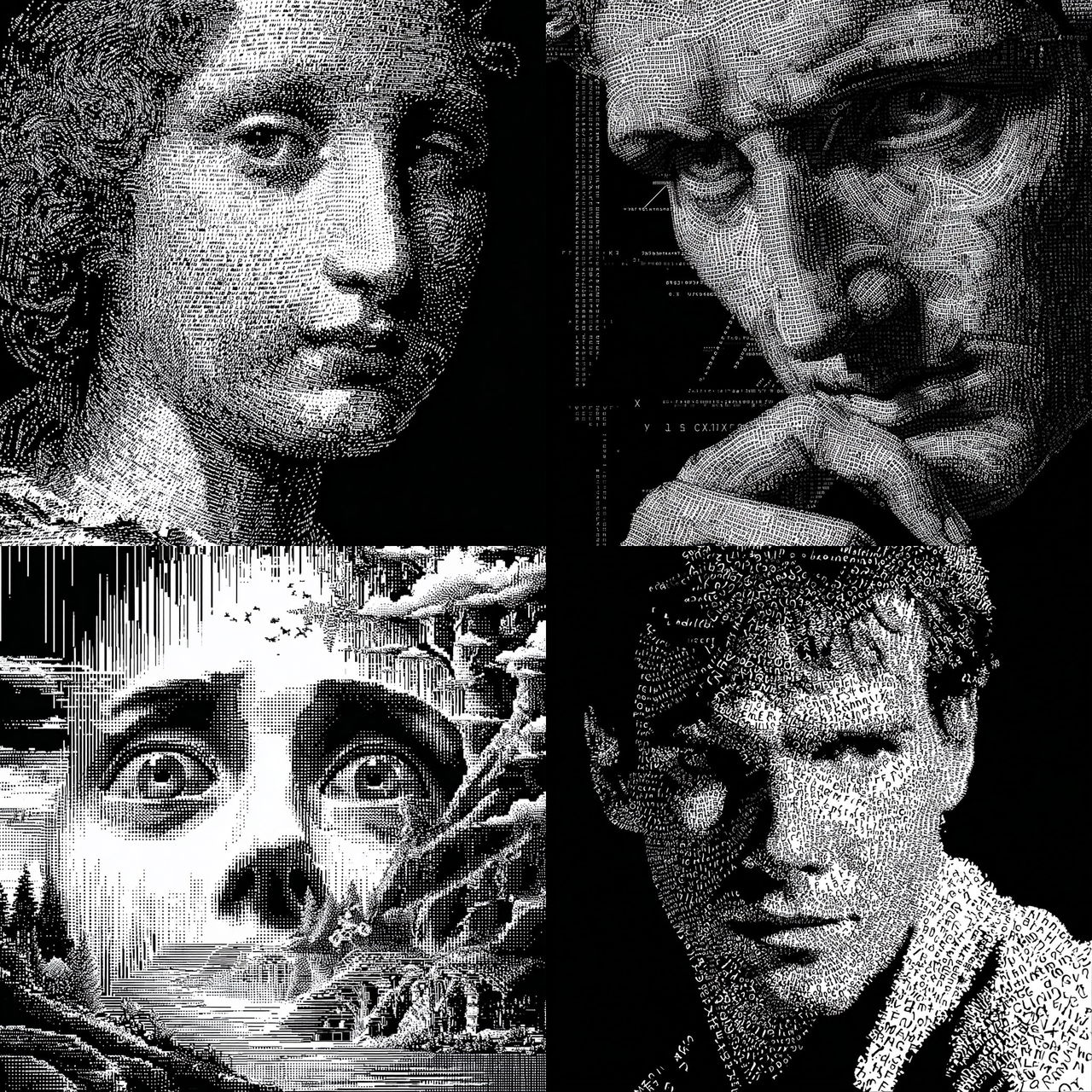 ASCII art style, Midjourney V7, render 1 of 4