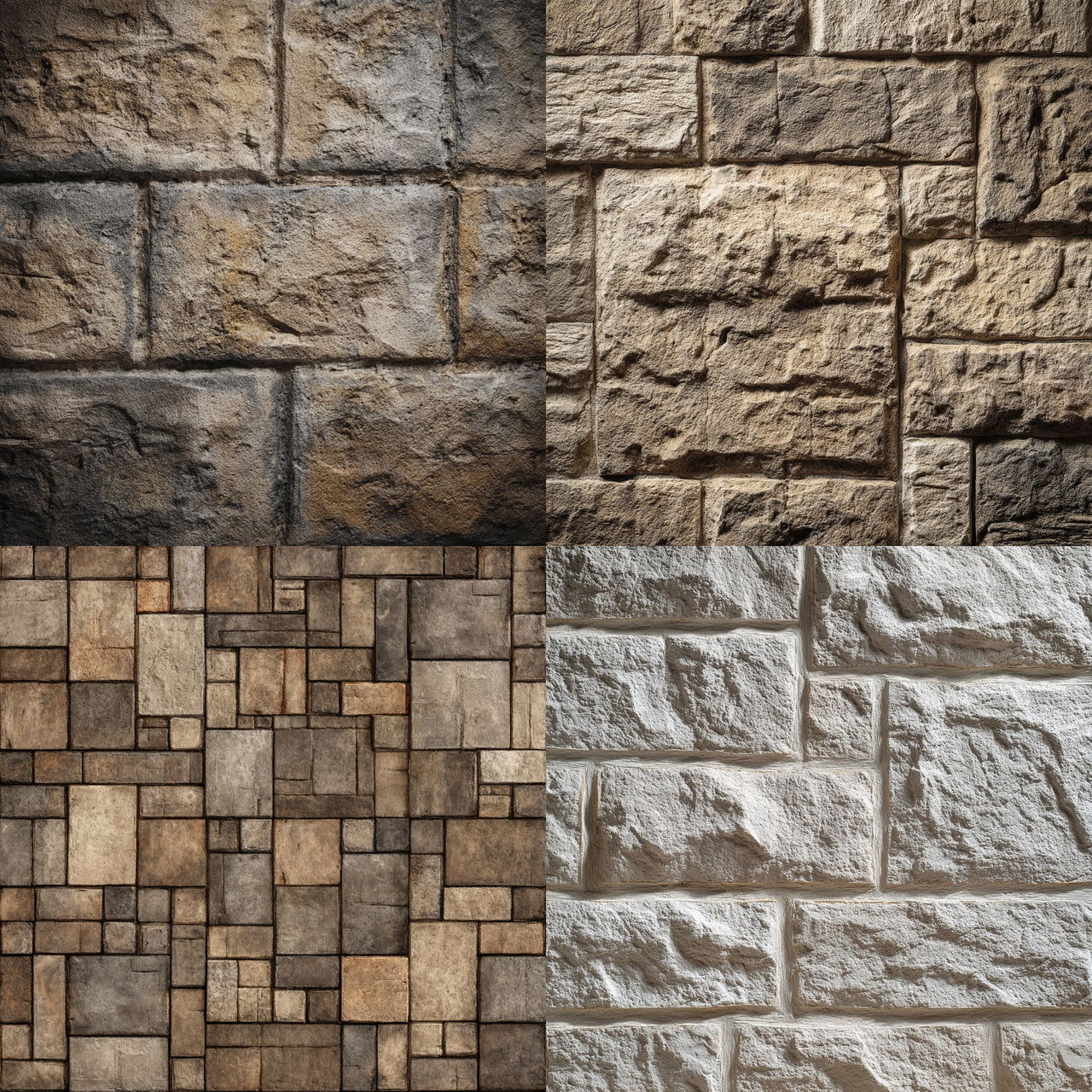 Ashlar texture style, Midjourney V7, render 1 of 4