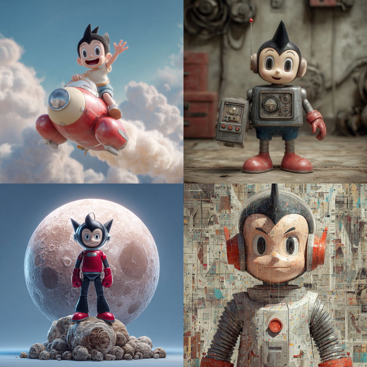 Astro Boy style, Midjourney V7, render 1 of 4
