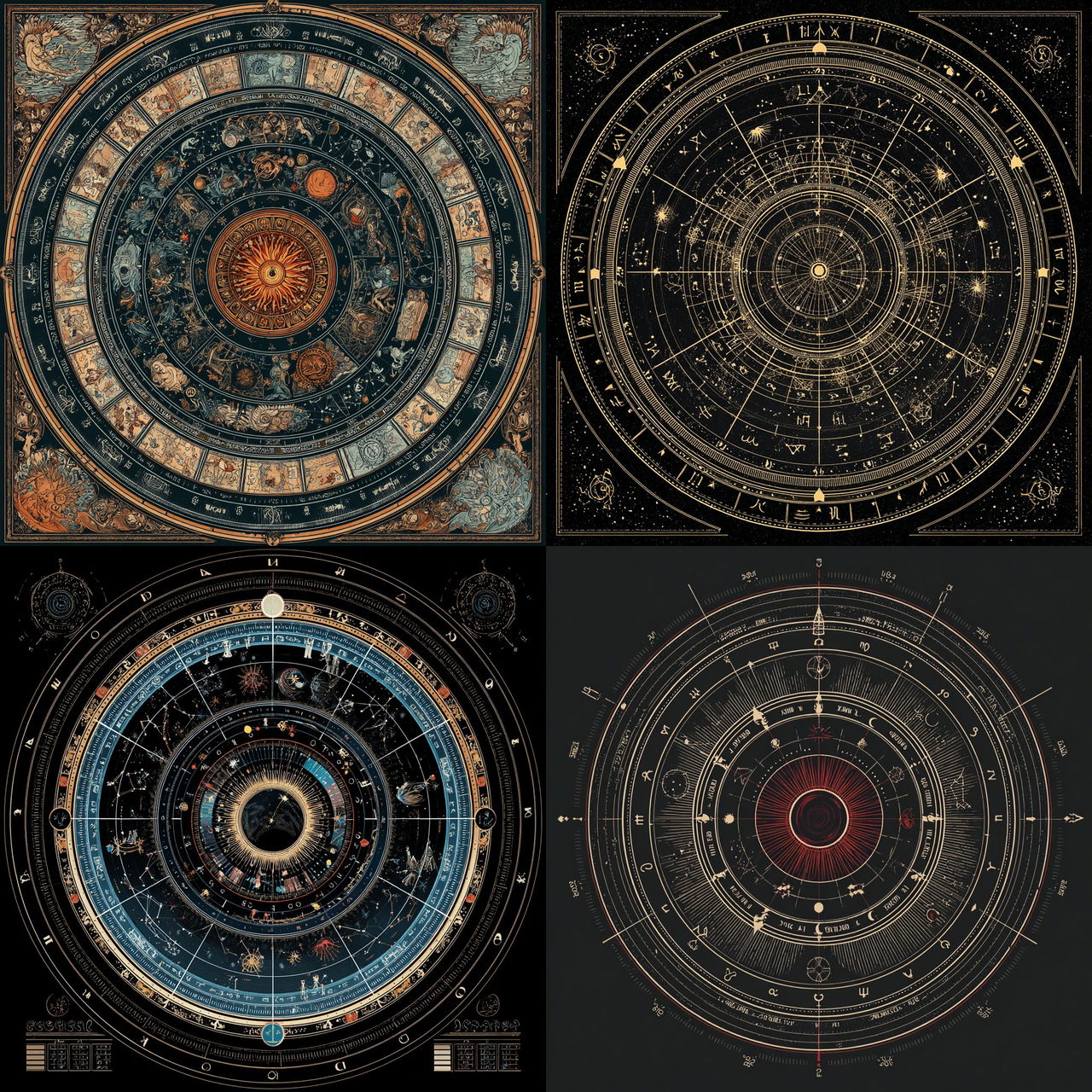 Astrological chart style, Midjourney V7, render 1 of 4
