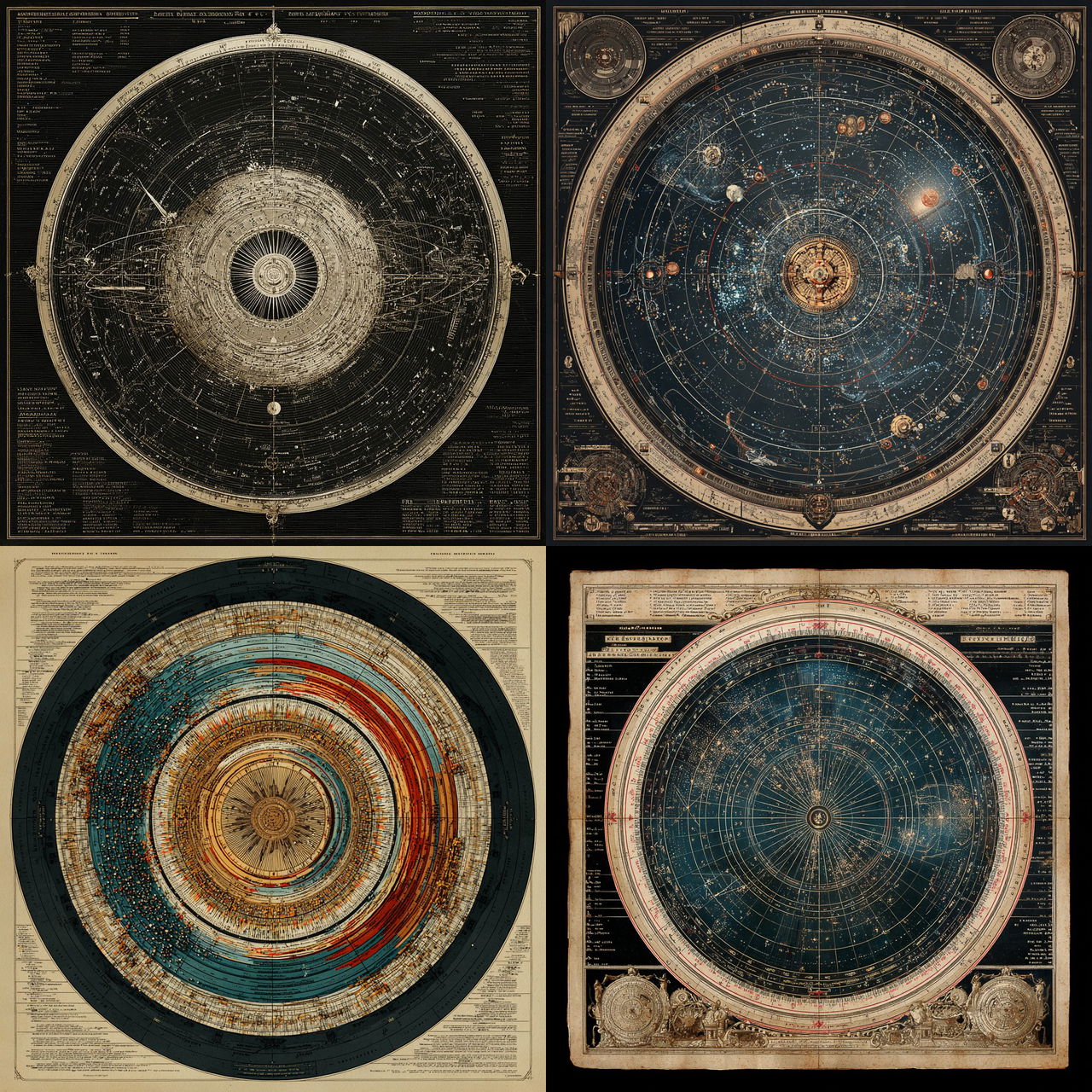 Astronomical chart style, Midjourney V7, render 1 of 4