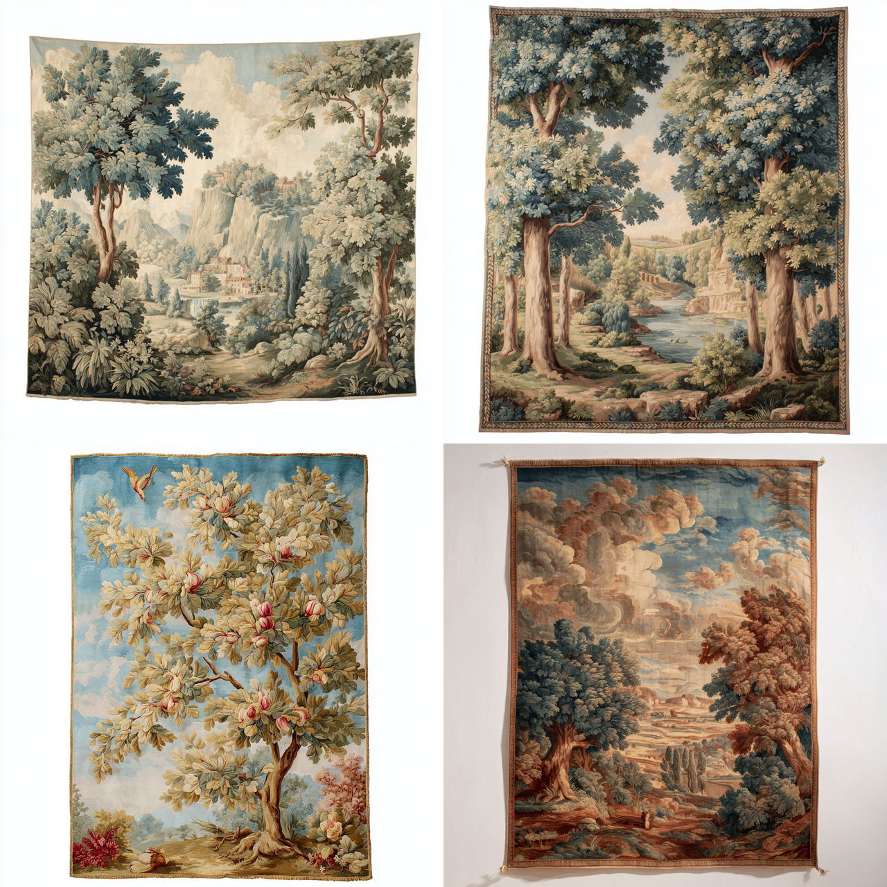 Aubusson tapestry style, Midjourney V7, render 1 of 4
