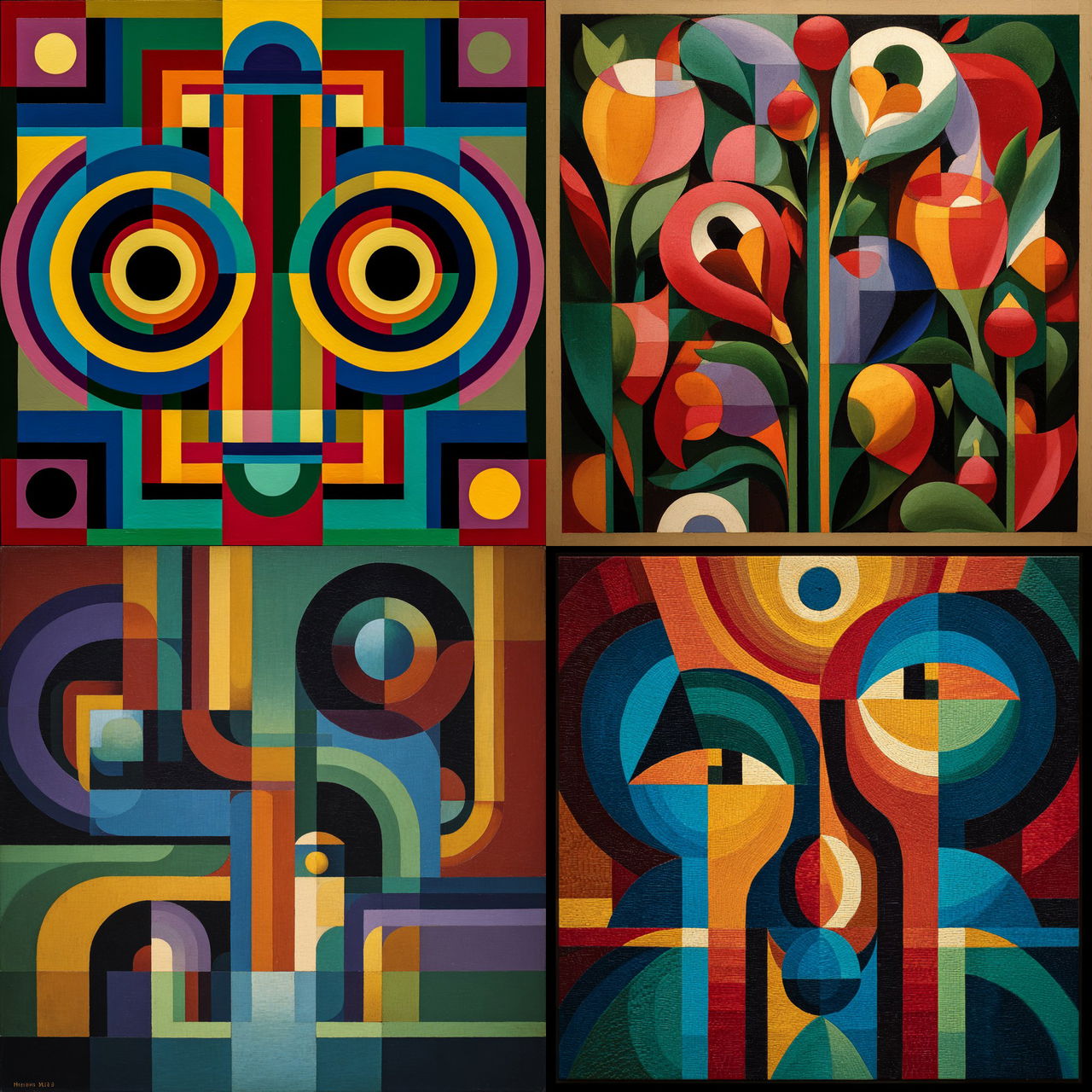 Auguste Herbin style, Midjourney V7, render 1 of 4