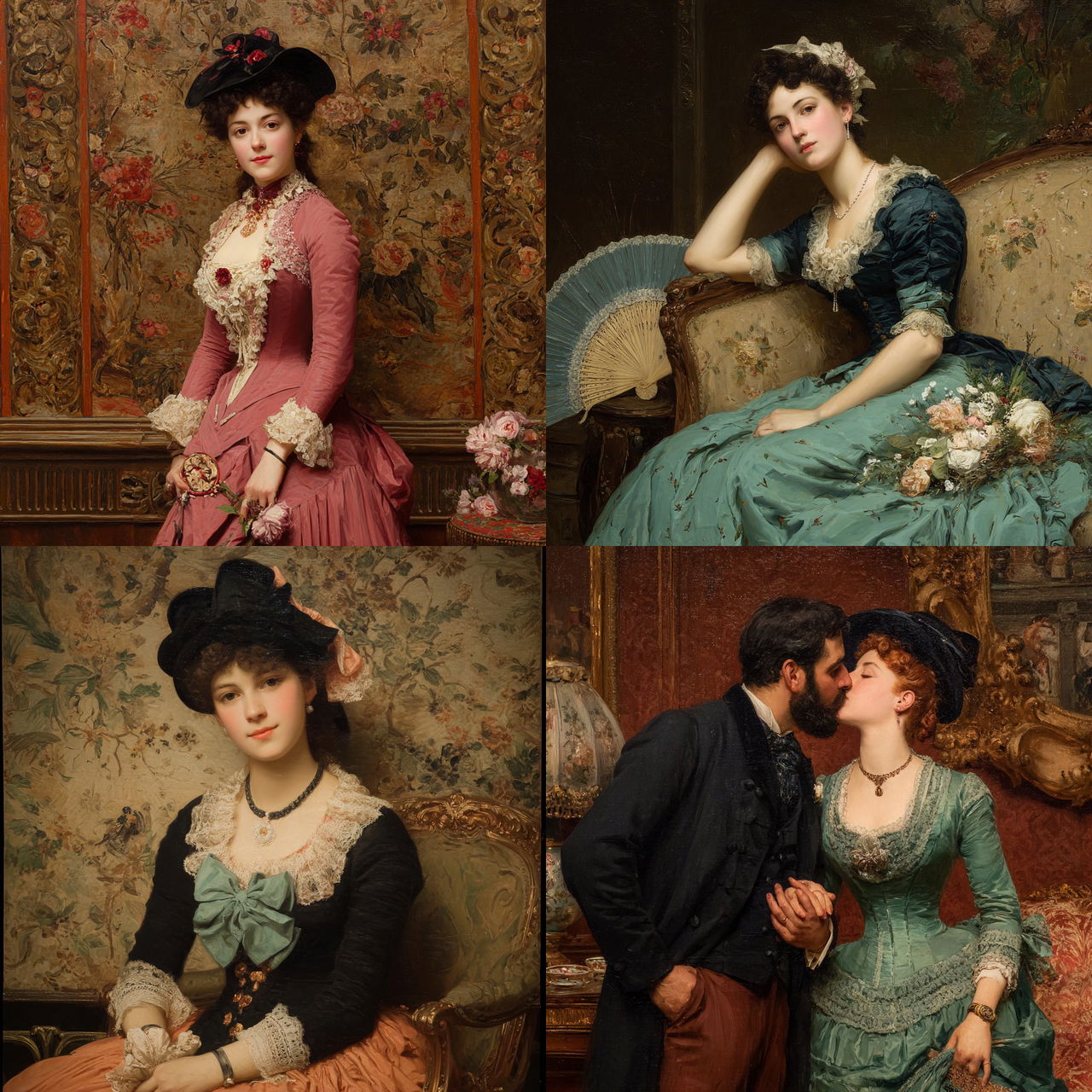 Auguste Toulmouche style, Midjourney V7, render 1 of 4