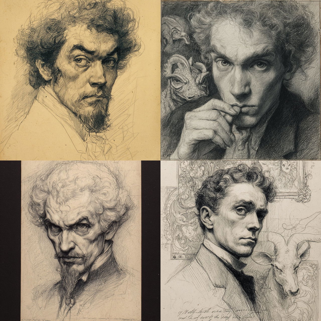 Austin Osman Spare style, Midjourney V7, render 1 of 4