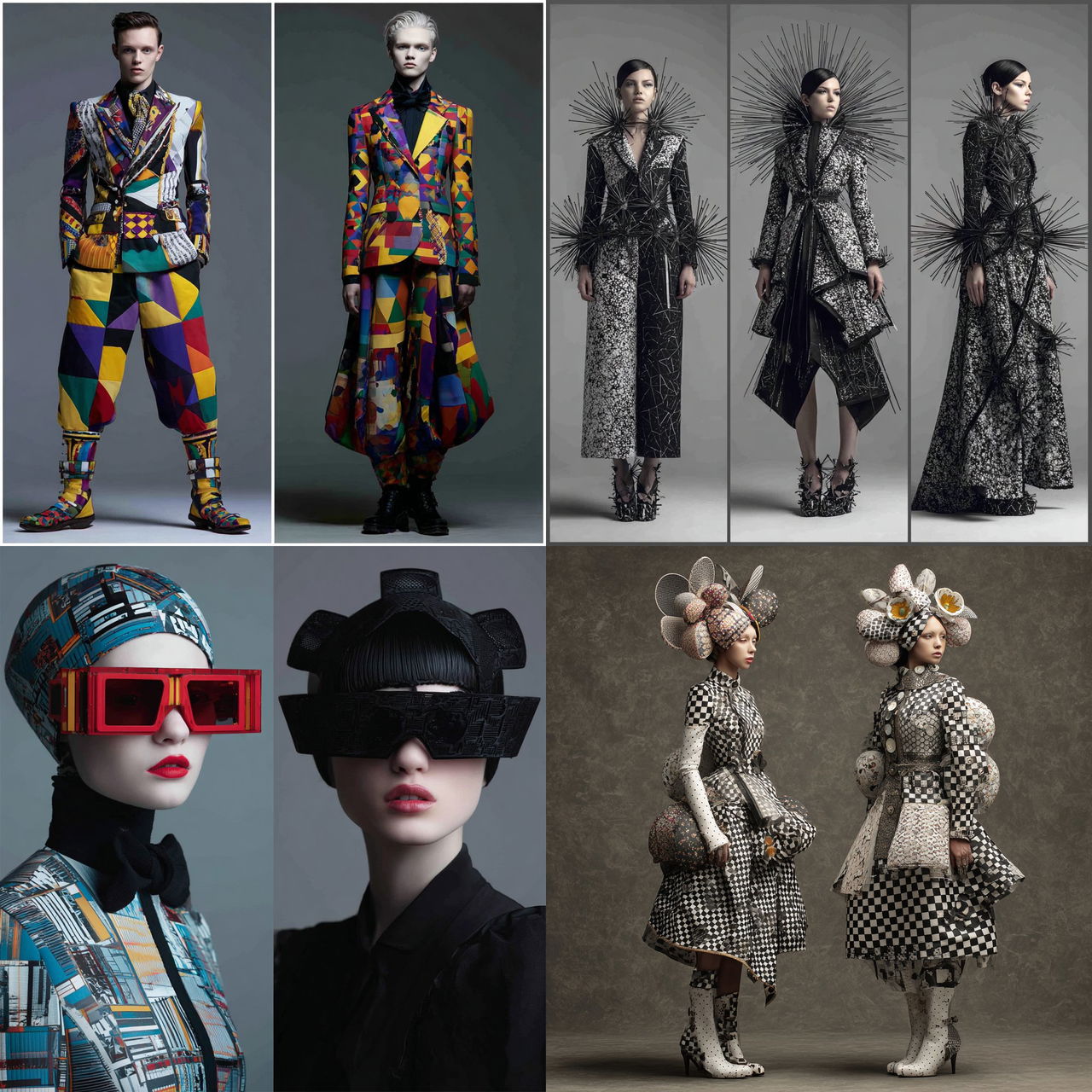 Avant-garde fashion style, Midjourney V7, render 1 of 4