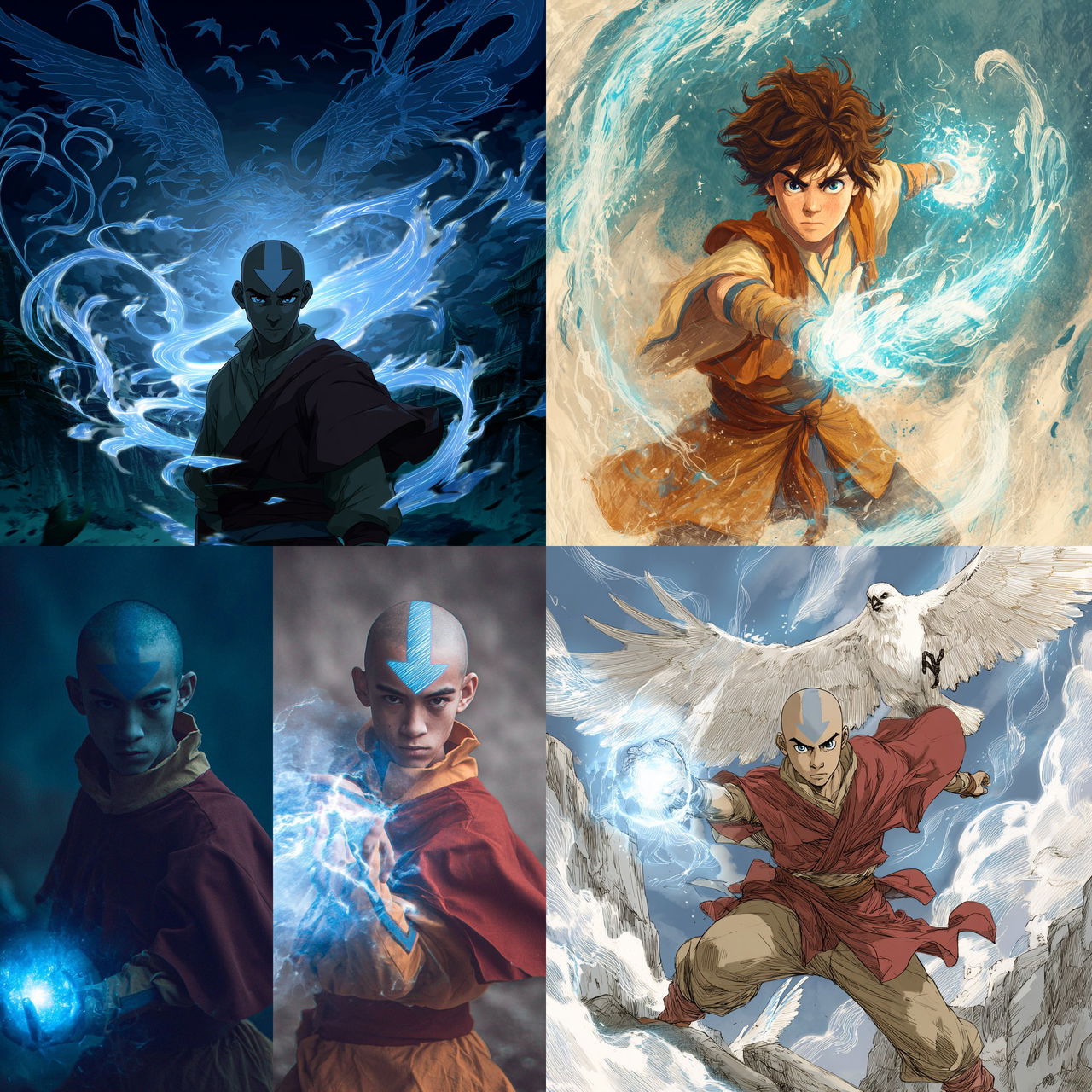 Avatar the Last Airbender style, Midjourney V7, render 1 of 4