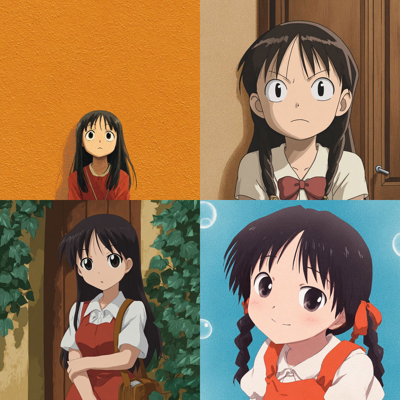 Azumanga Daioh style, Midjourney V7, render 1 of 4