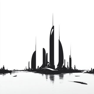 Castleglyph style, Midjourney V7: megacity with futuristic bioarchitecture