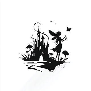Castleglyph style, Midjourney V7: retro fairy-tale illustration